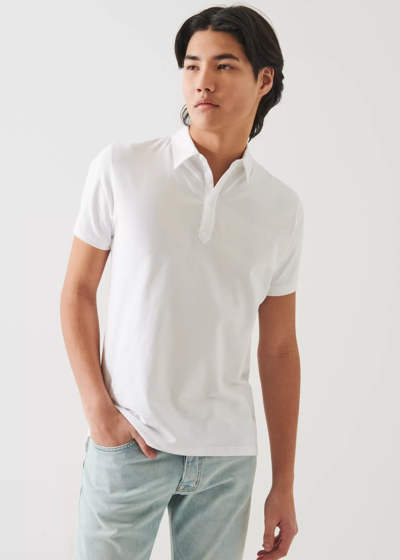 PATRICK ASSARAF Pima Cotton Short Sleeve Polo Best Sale