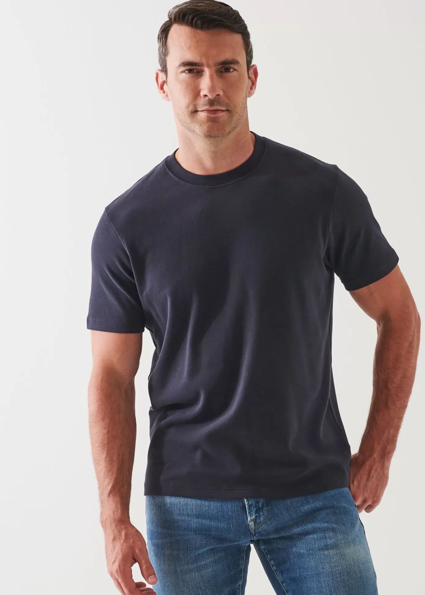 PATRICK ASSARAF Pima Cotton Stretch Brushed T-Shirt Shop