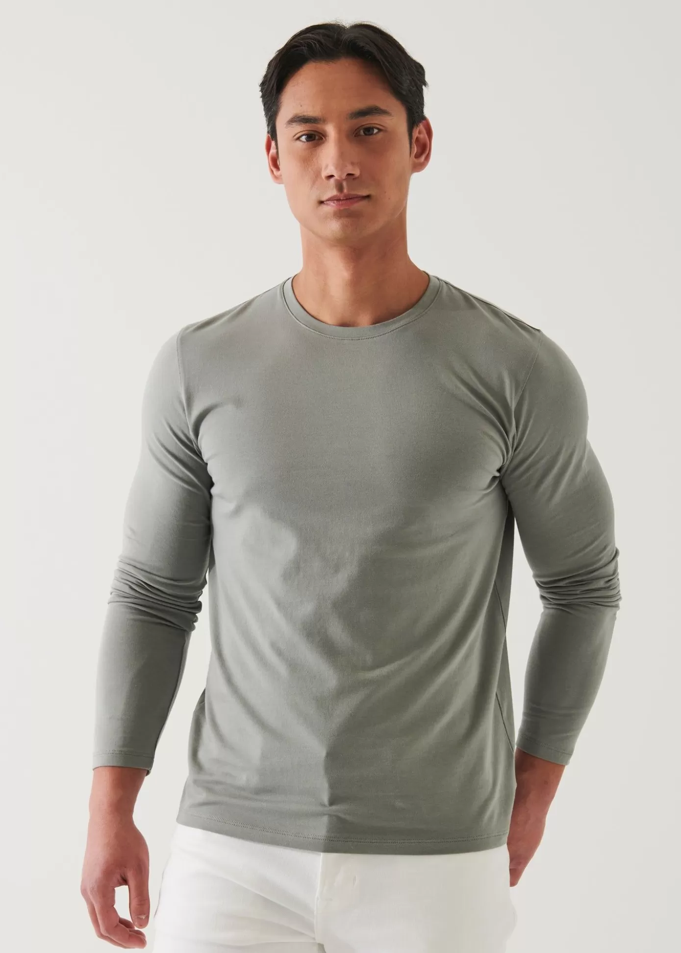 PATRICK ASSARAF Pima Cotton Stretch Long Sleeve T-Shirt Best