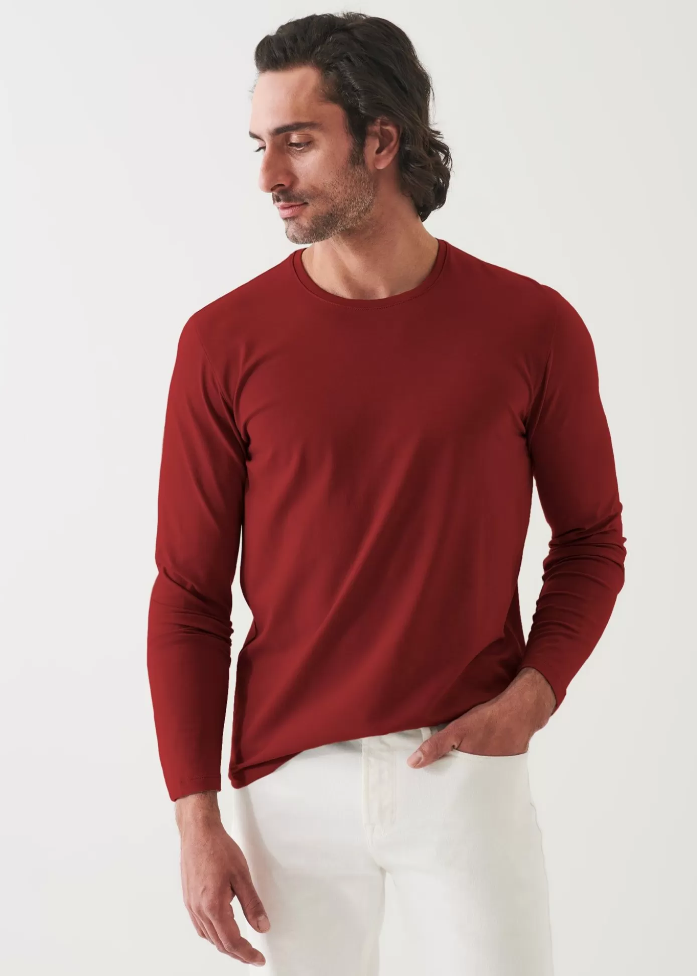 PATRICK ASSARAF Pima Cotton Stretch Long Sleeve T-Shirt Cheap