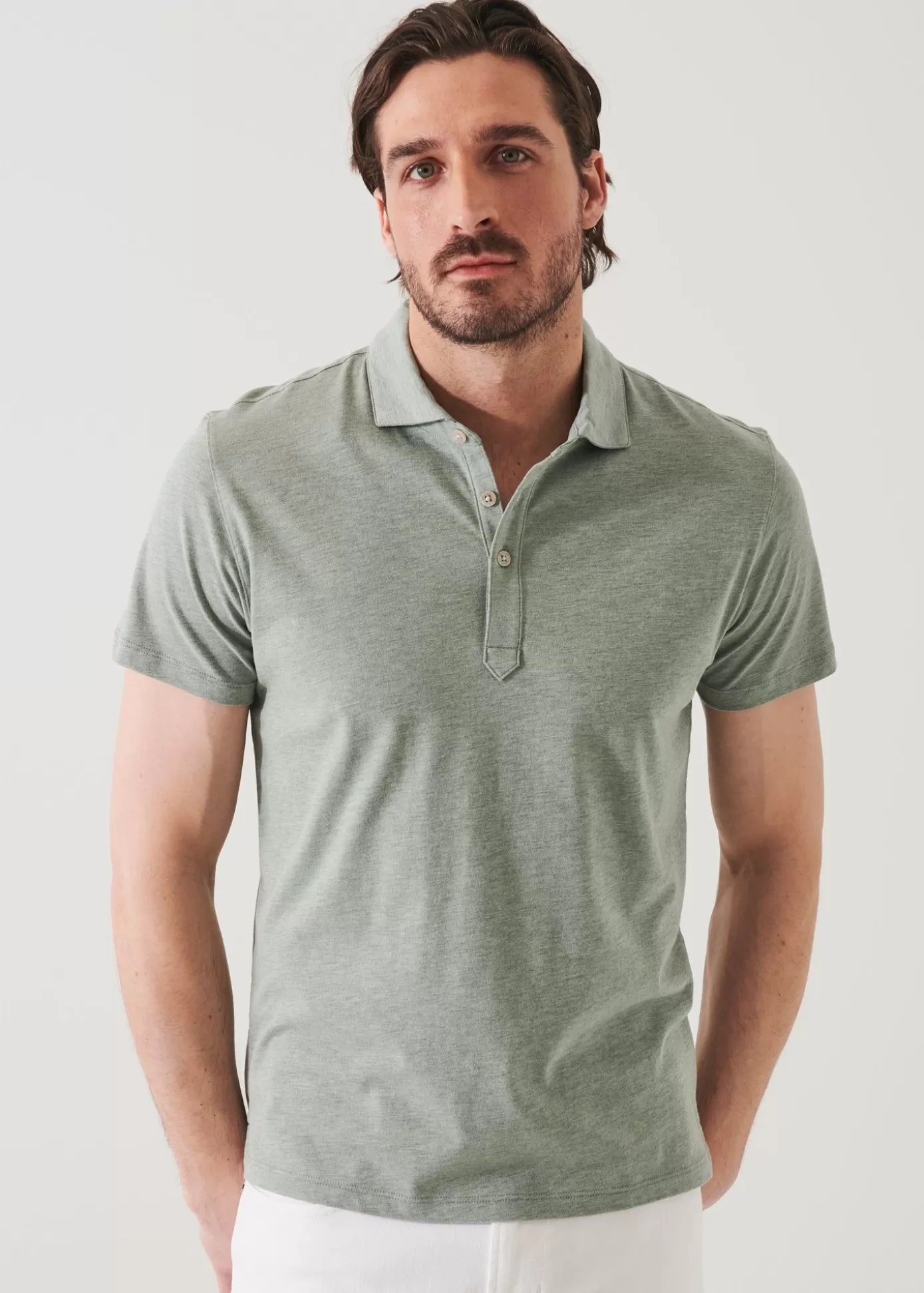 PATRICK ASSARAF Pima Cotton Stretch Overdye Polo Clearance