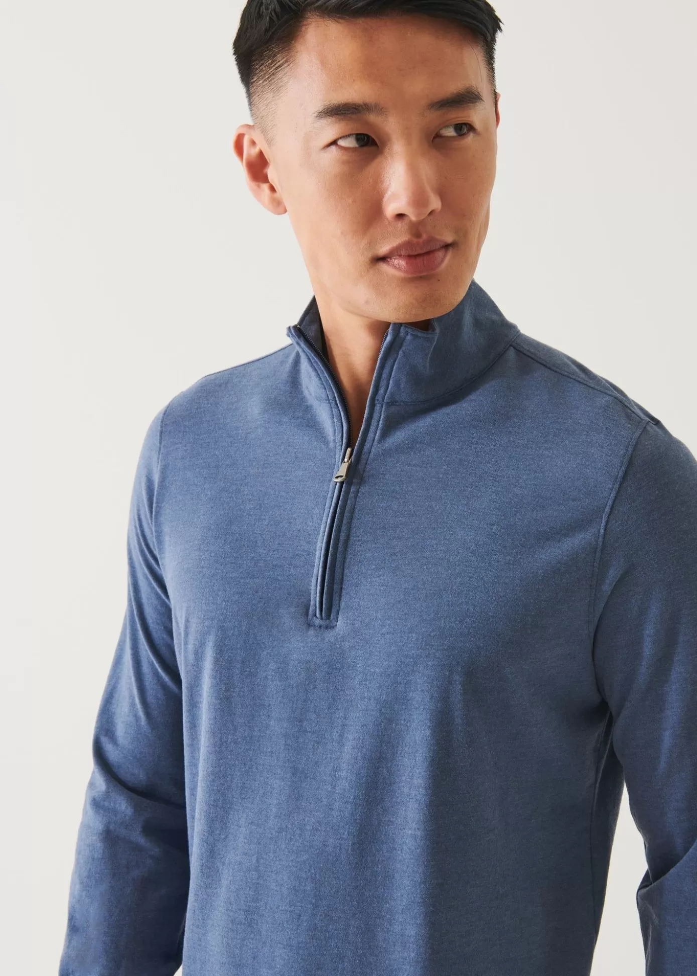 PATRICK ASSARAF Pima Cotton Stretch Overdye Quarter Zip Best