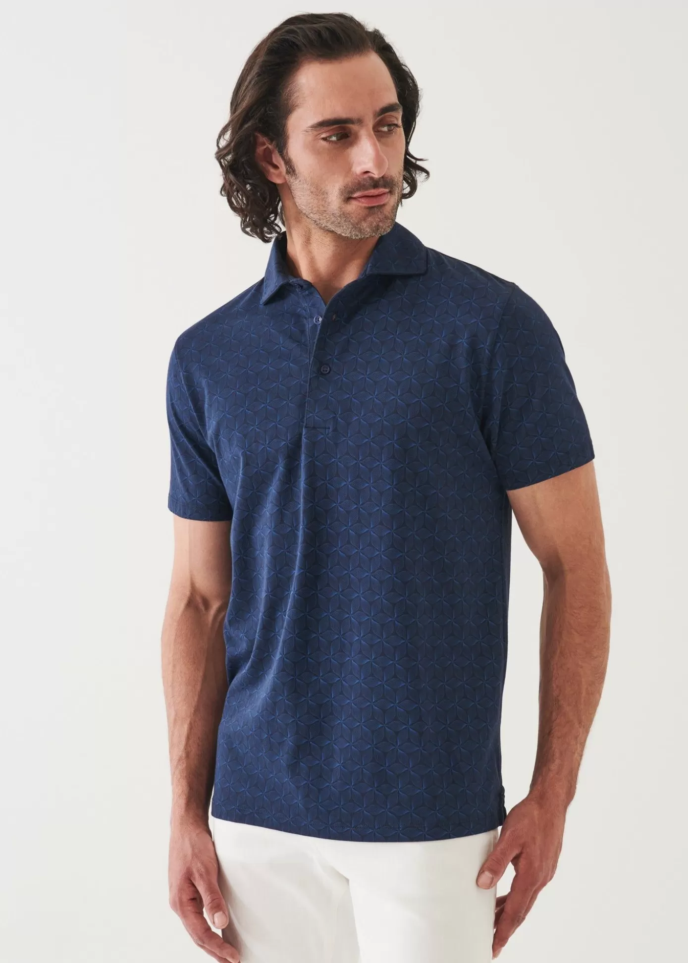 PATRICK ASSARAF Pima Cotton Stretch Printed Polo Online