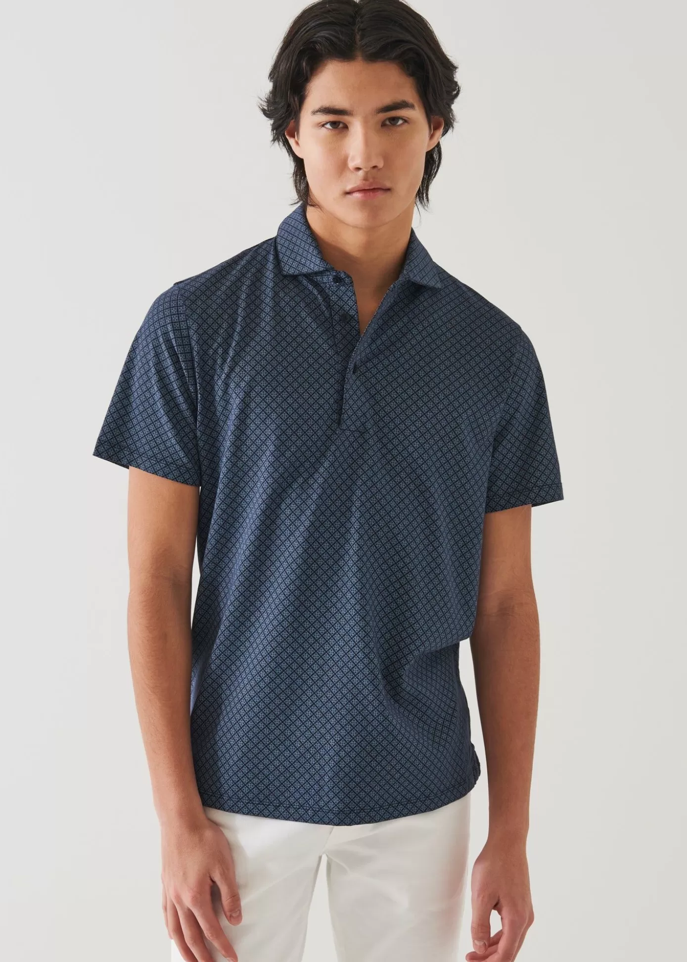 PATRICK ASSARAF Pima Cotton Stretch Printed Polo Online