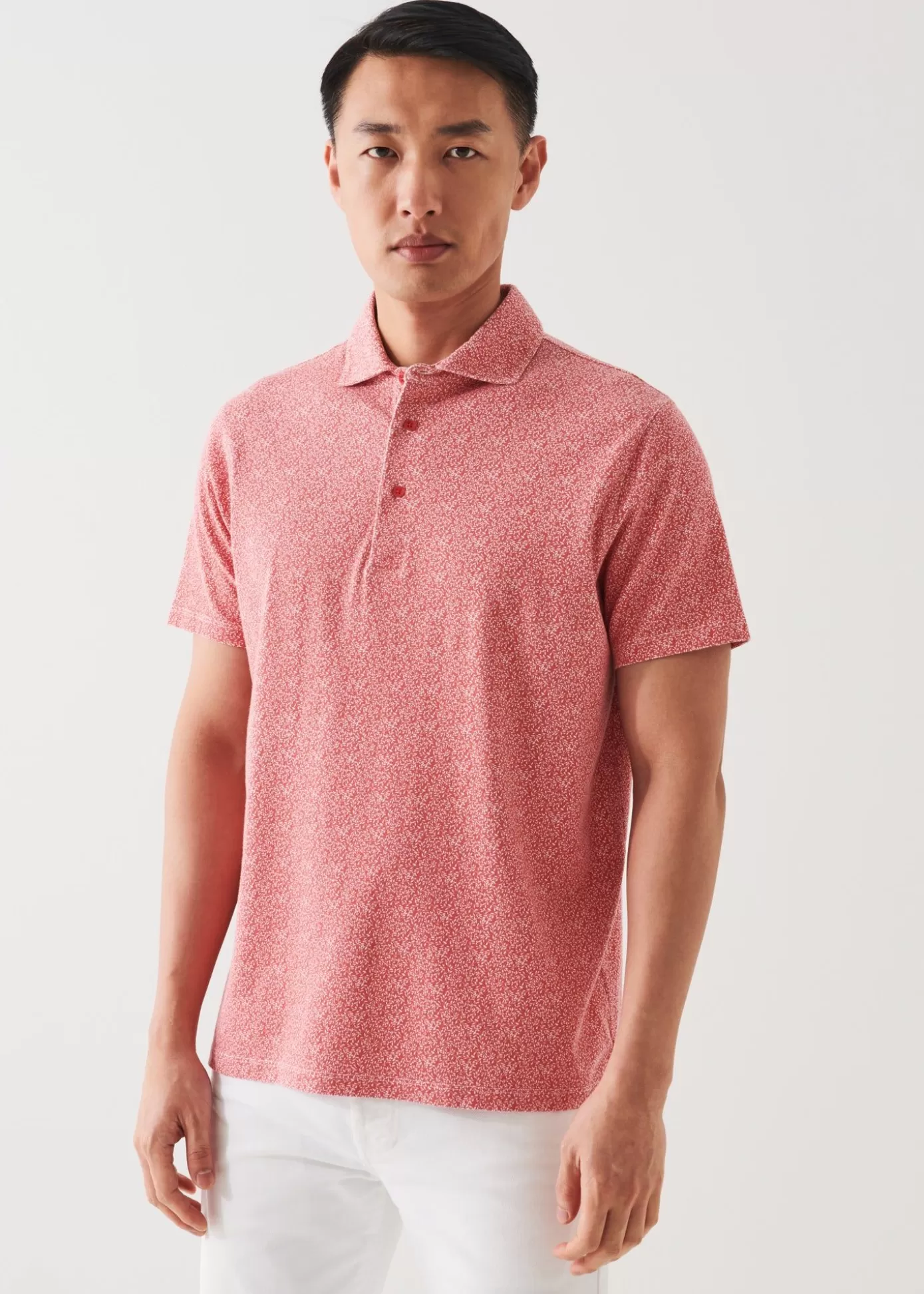 PATRICK ASSARAF Pima Cotton Stretch Printed Polo Best