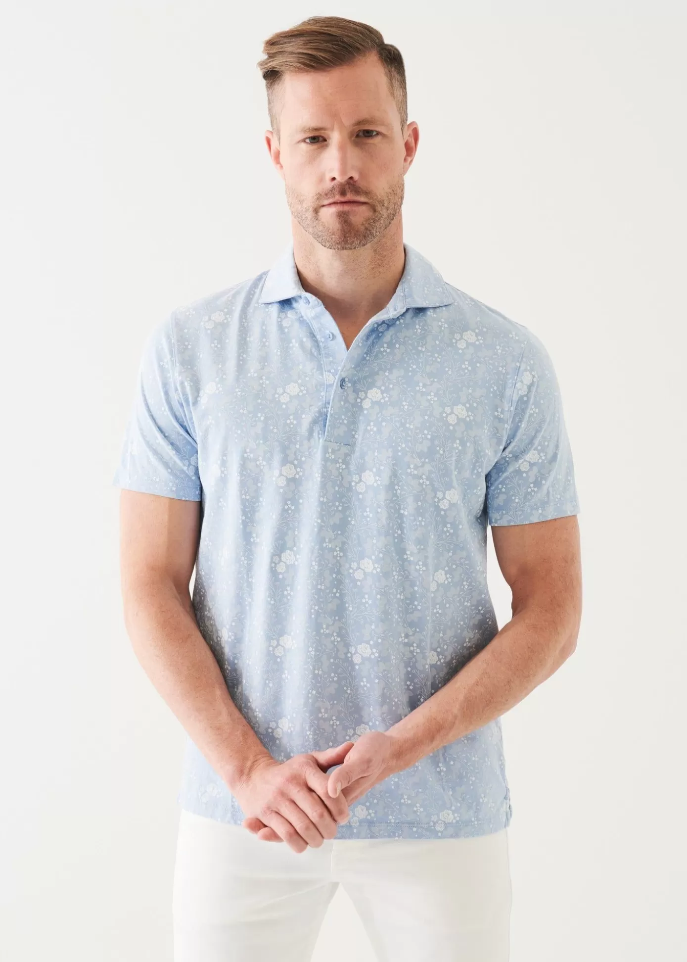 PATRICK ASSARAF Pima Cotton Stretch Printed Polo Hot