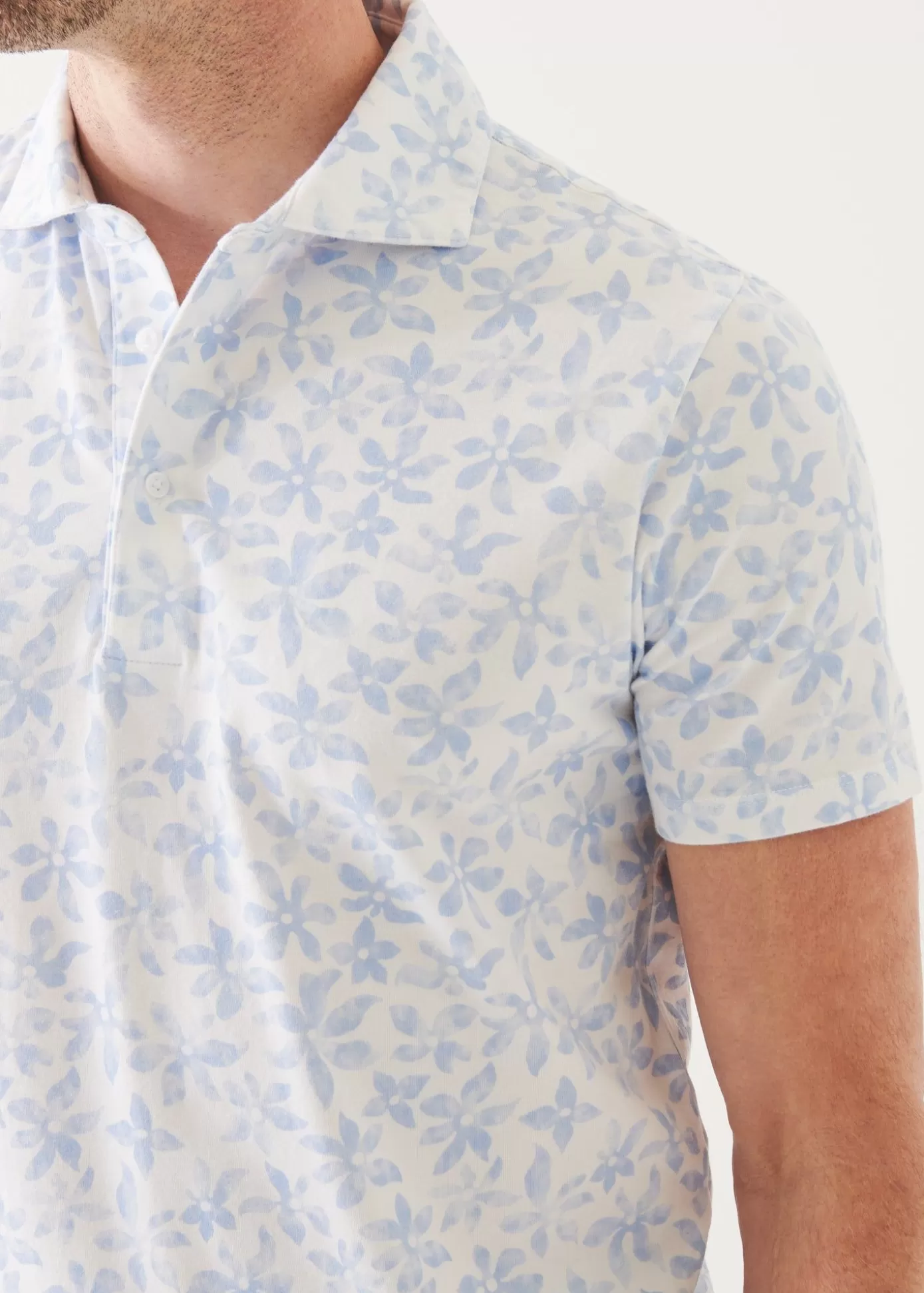 PATRICK ASSARAF Pima Cotton Stretch Printed Polo Shop