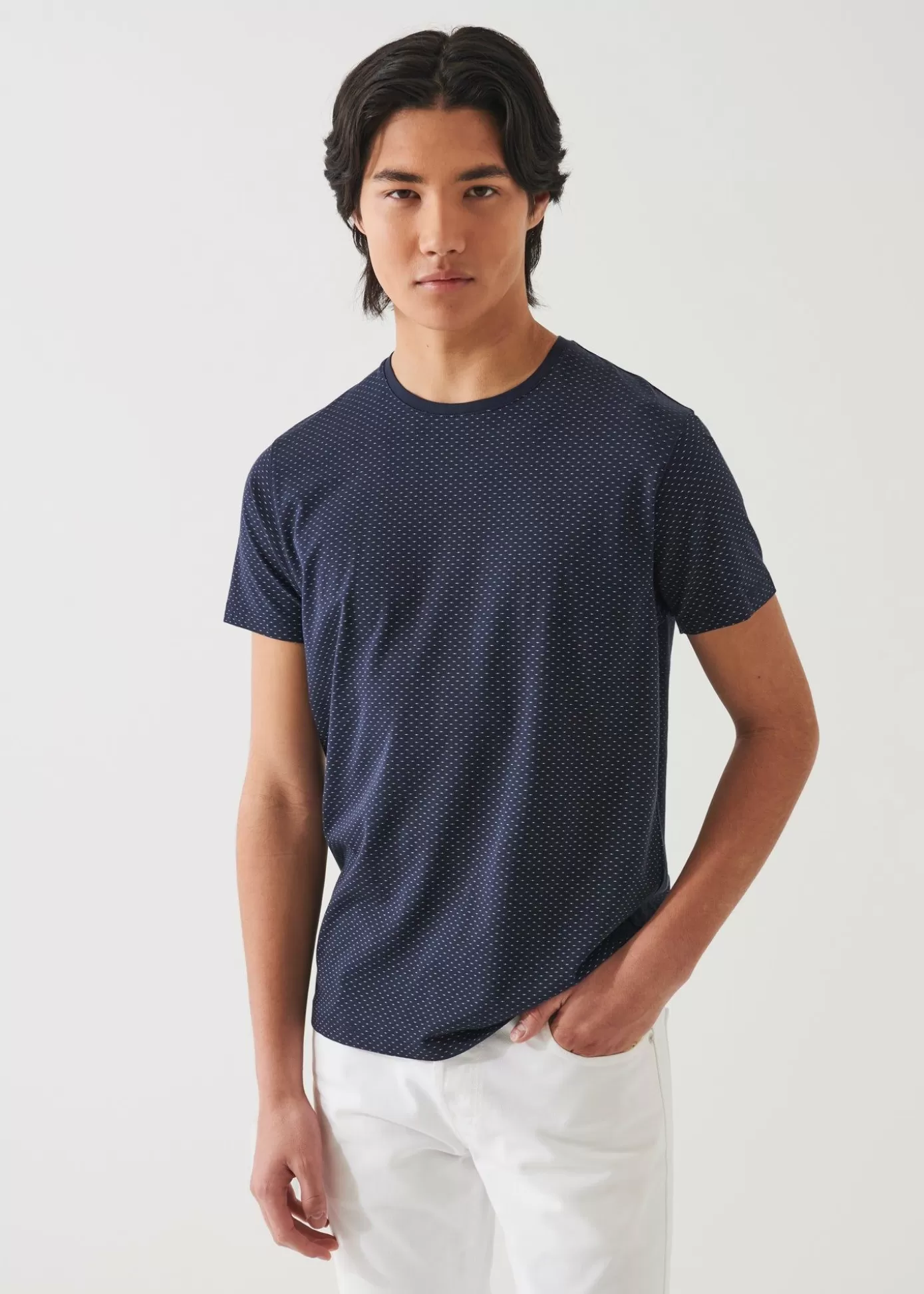 PATRICK ASSARAF Pima Cotton Stretch Printed T-Shirt Online