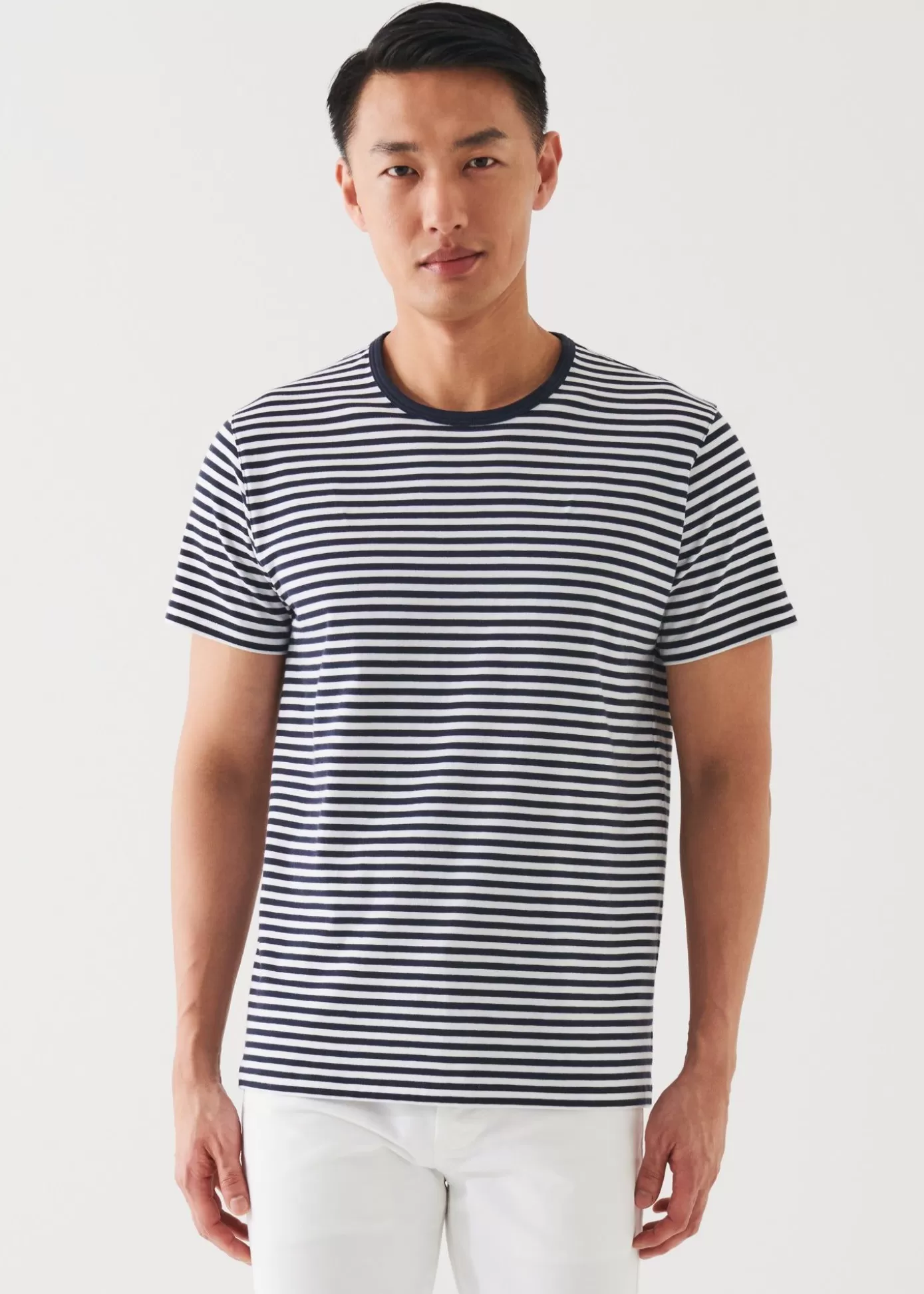 PATRICK ASSARAF Pima Cotton Stretch Striped T-Shirt Hot