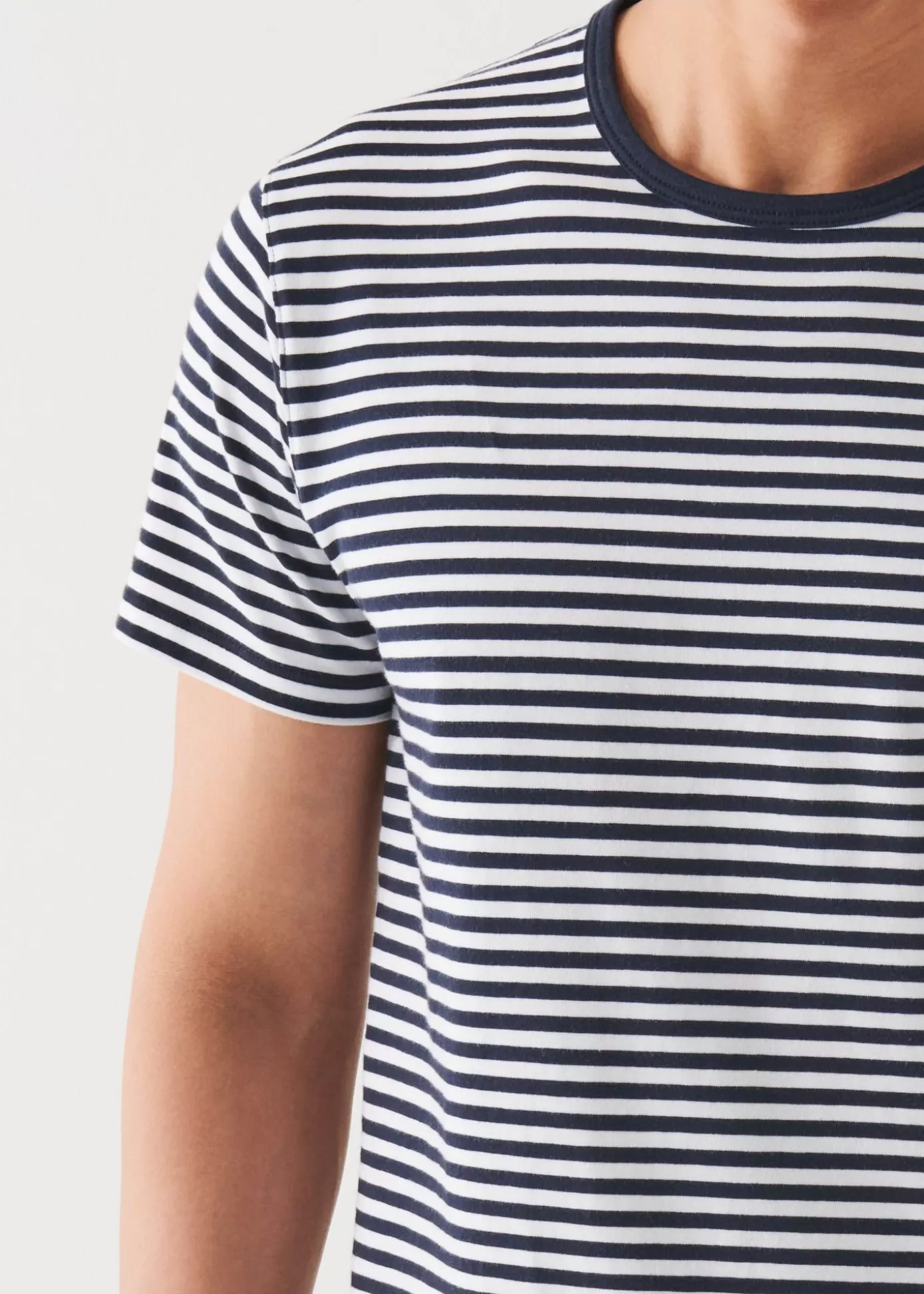 PATRICK ASSARAF Pima Cotton Stretch Striped T-Shirt Hot