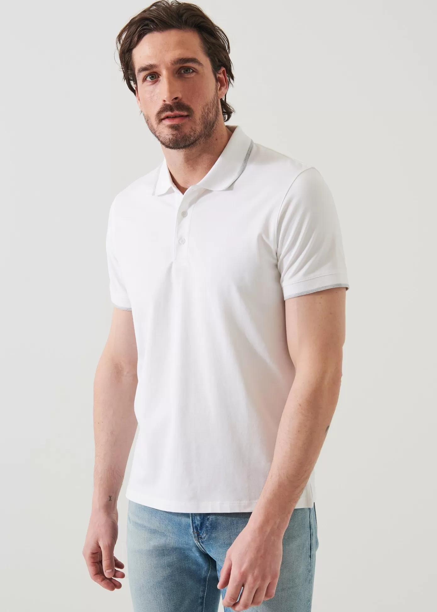 PATRICK ASSARAF Pima Cotton Stretch Tipped Polo Sale