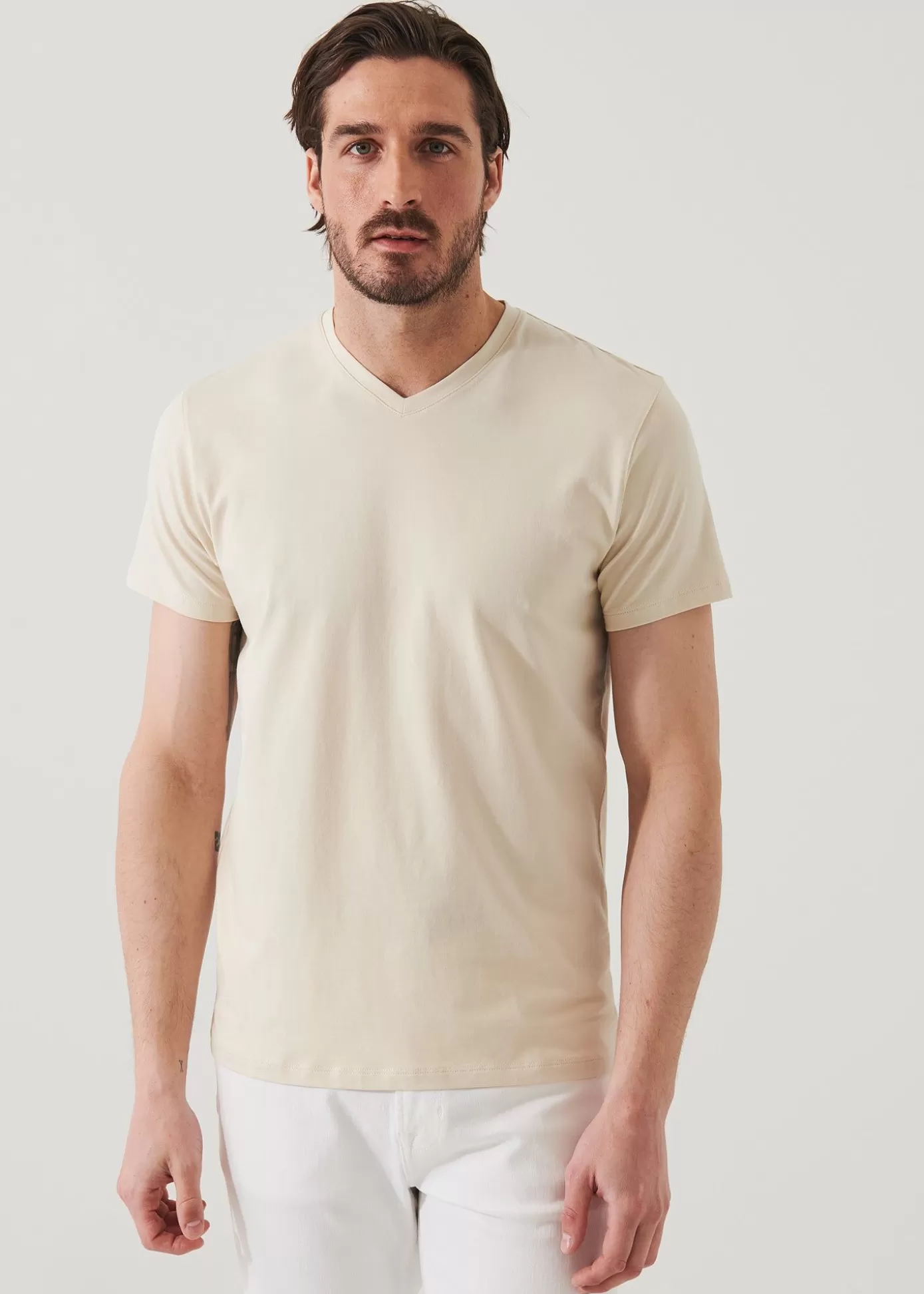 PATRICK ASSARAF Pima Cotton Stretch V-Neck T-Shirt Discount