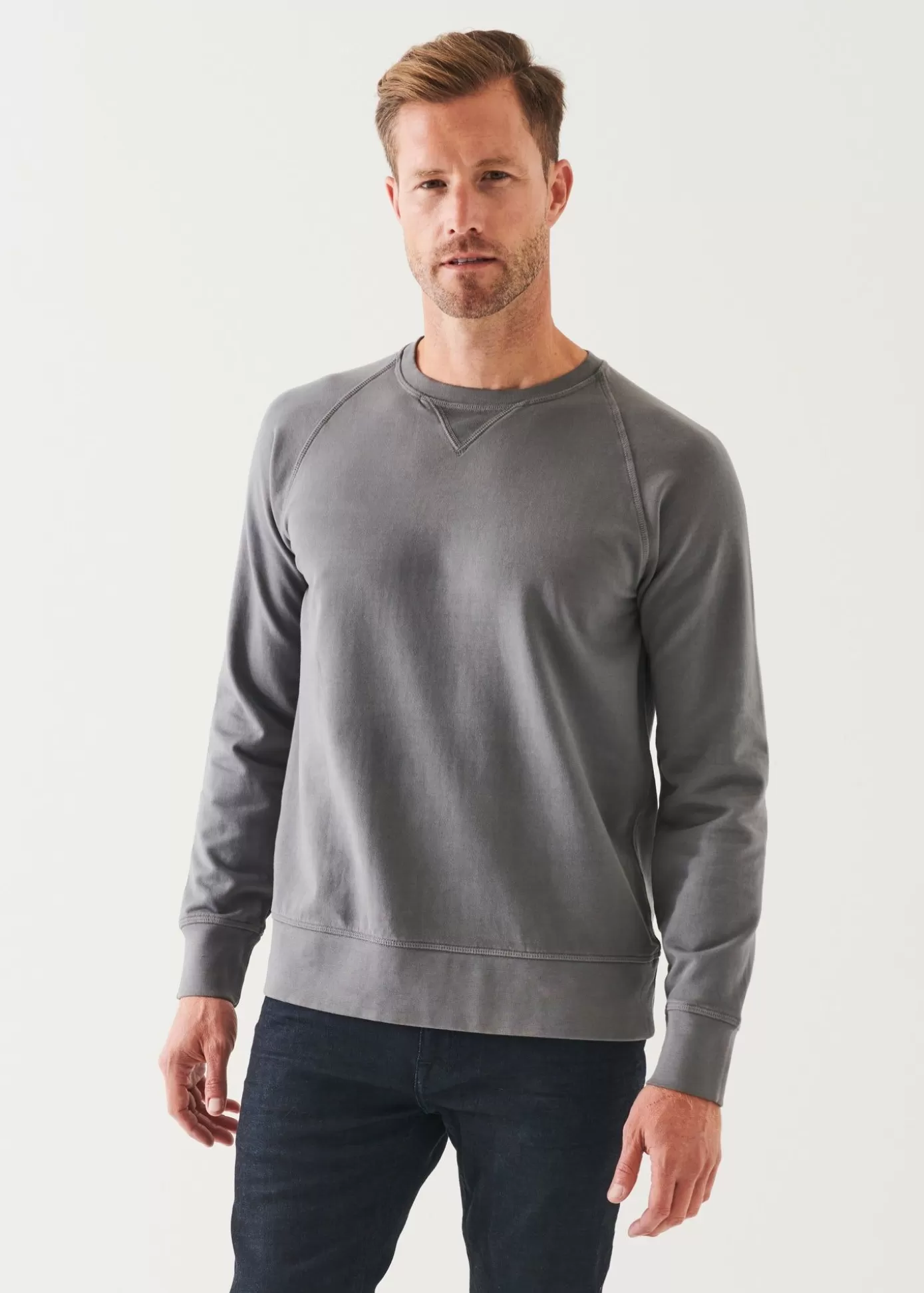 PATRICK ASSARAF Pima Stretch Fleece Crewneck Best