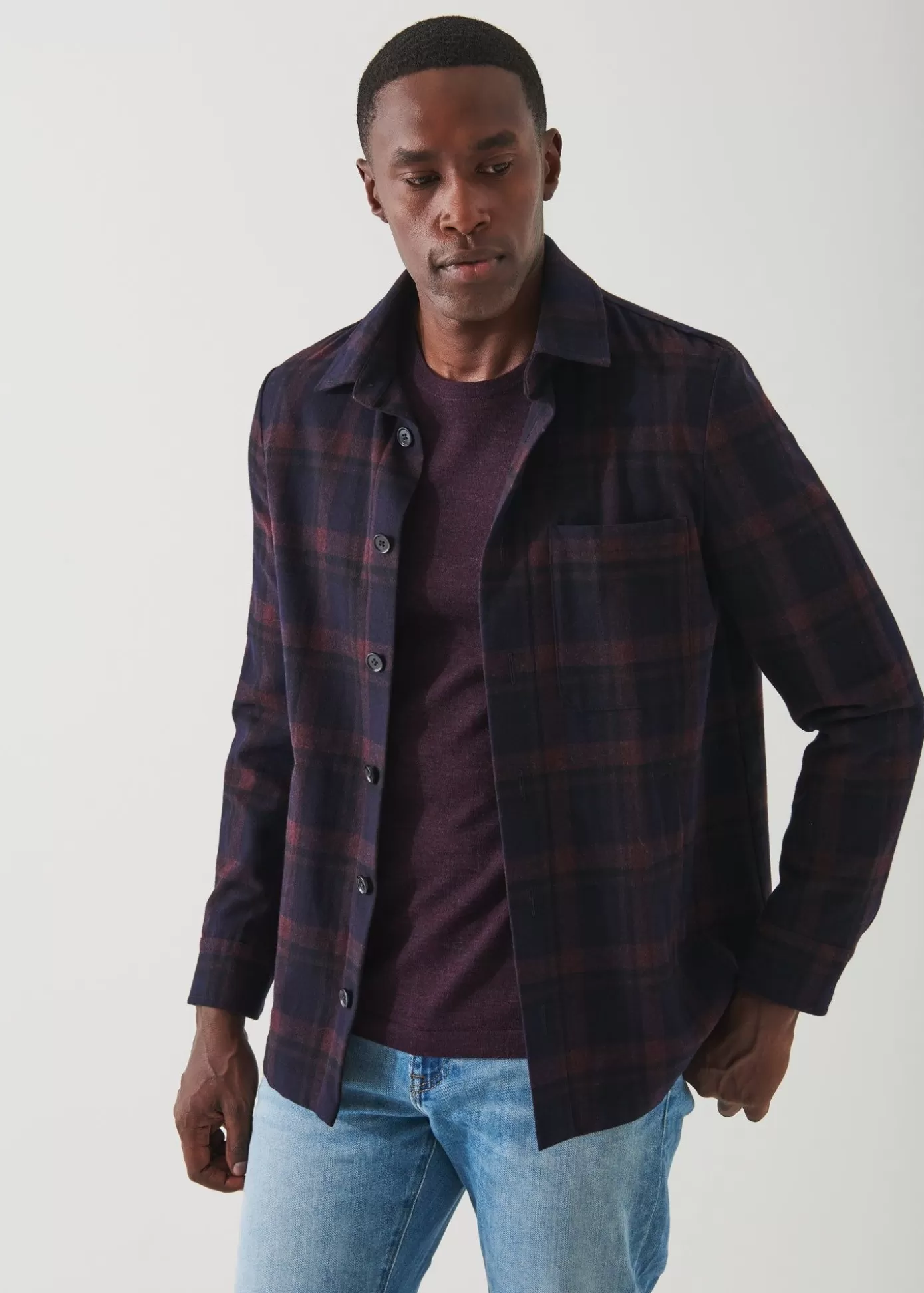 PATRICK ASSARAF Plaid Shirt Jacket Store