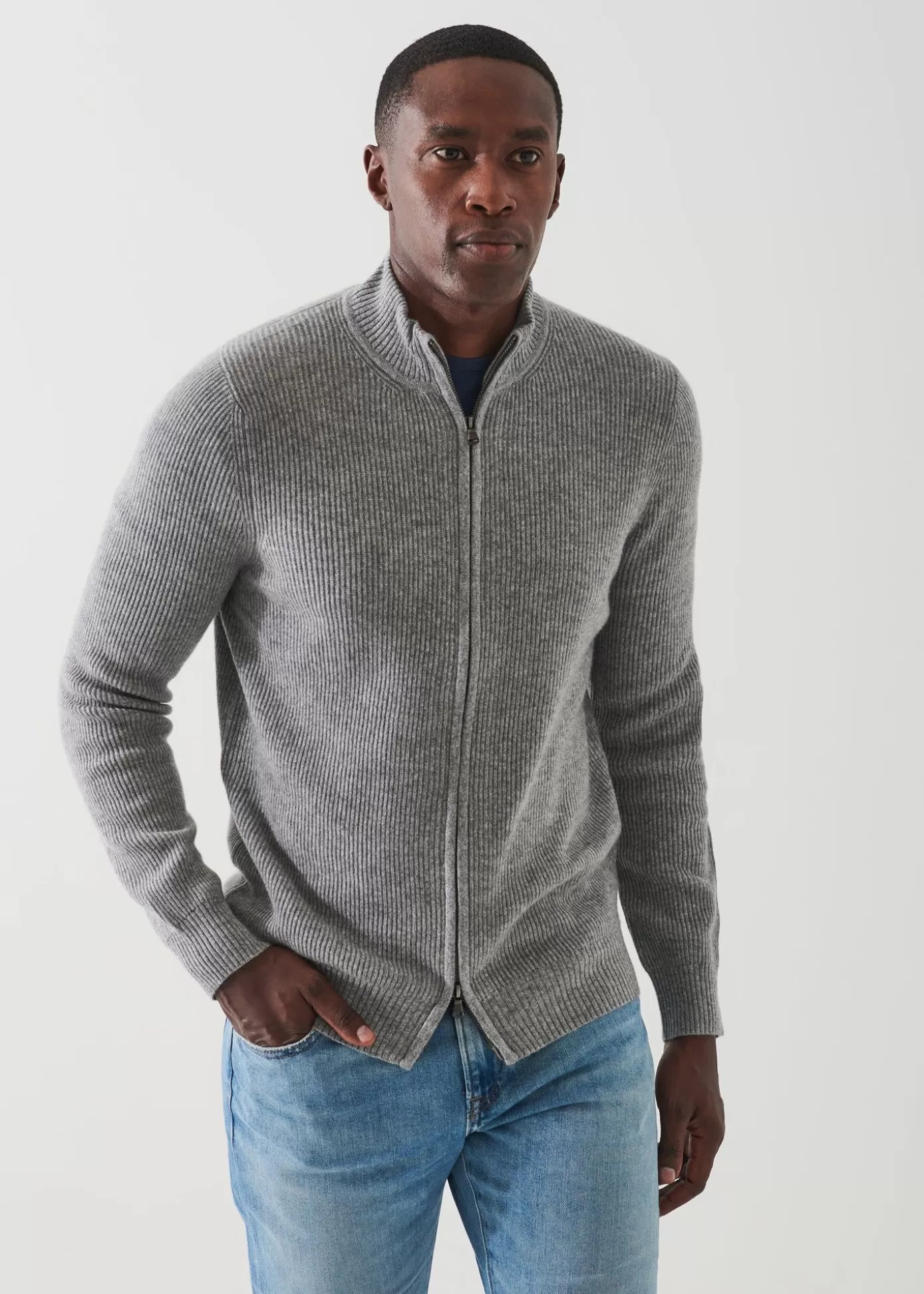 PATRICK ASSARAF Ribbed Cashmere Full Zip Cheap