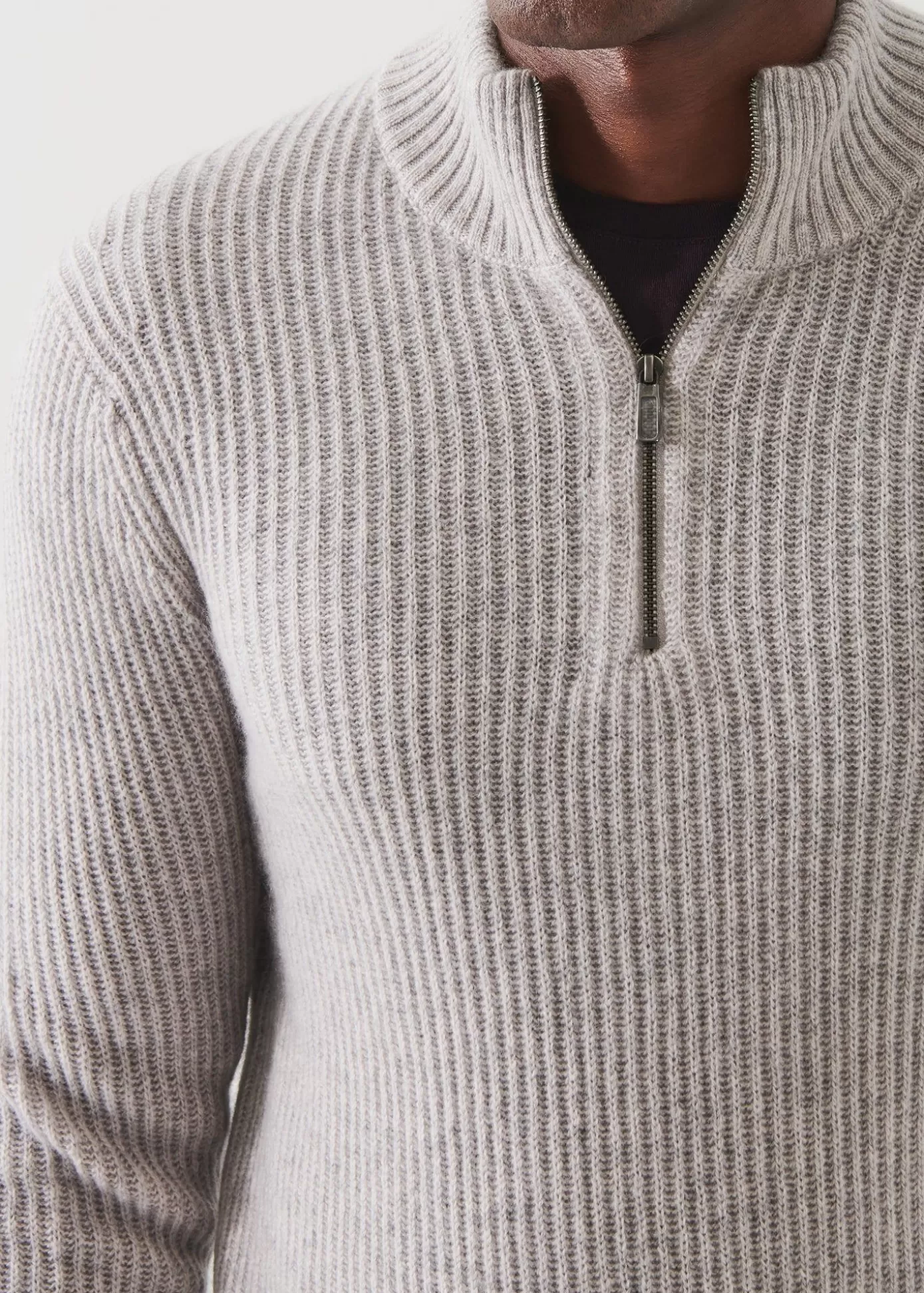 PATRICK ASSARAF Ribbed Cashmere Quarter-Zip Store