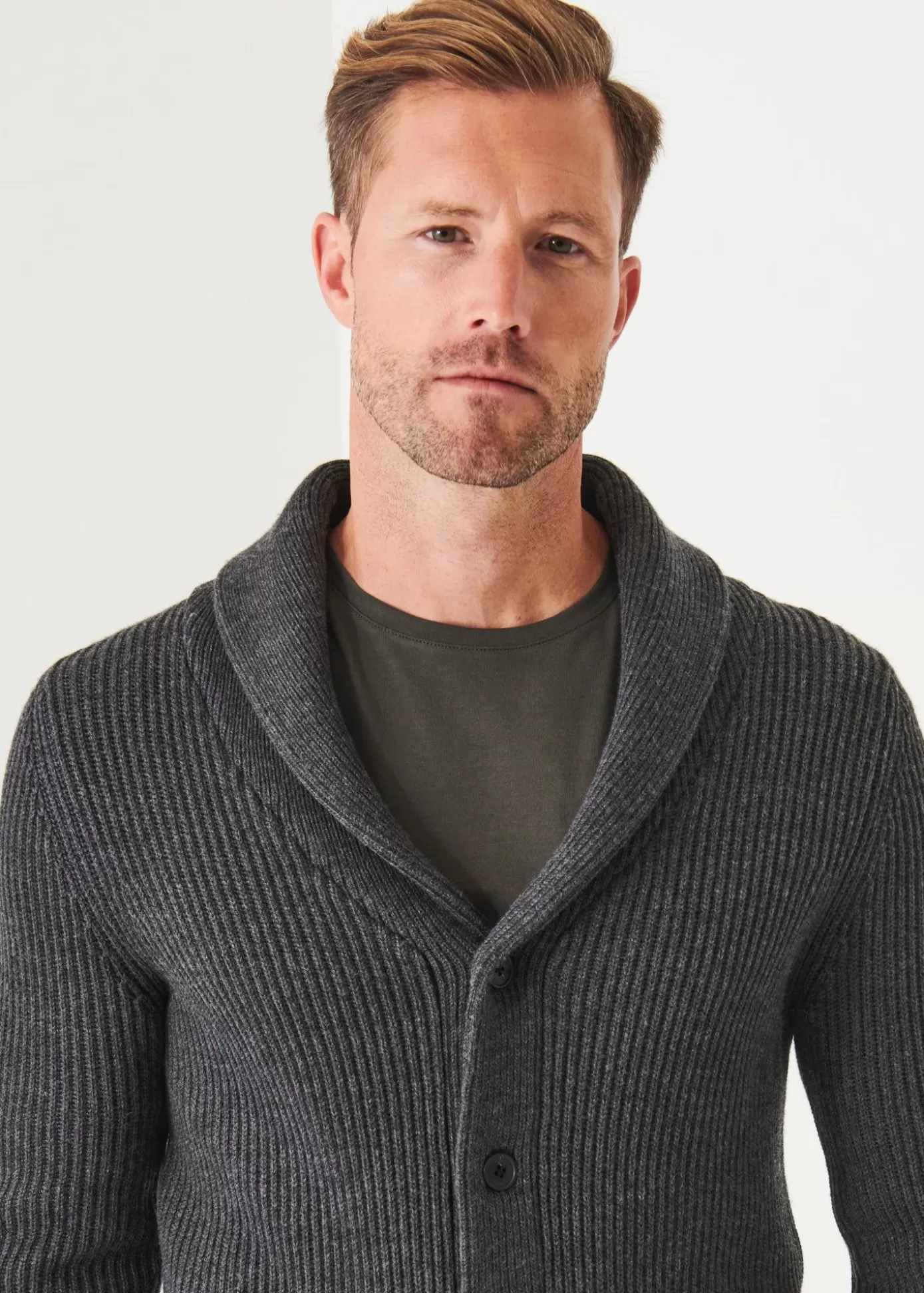 PATRICK ASSARAF Ribbed Shawl Cardigan Clearance