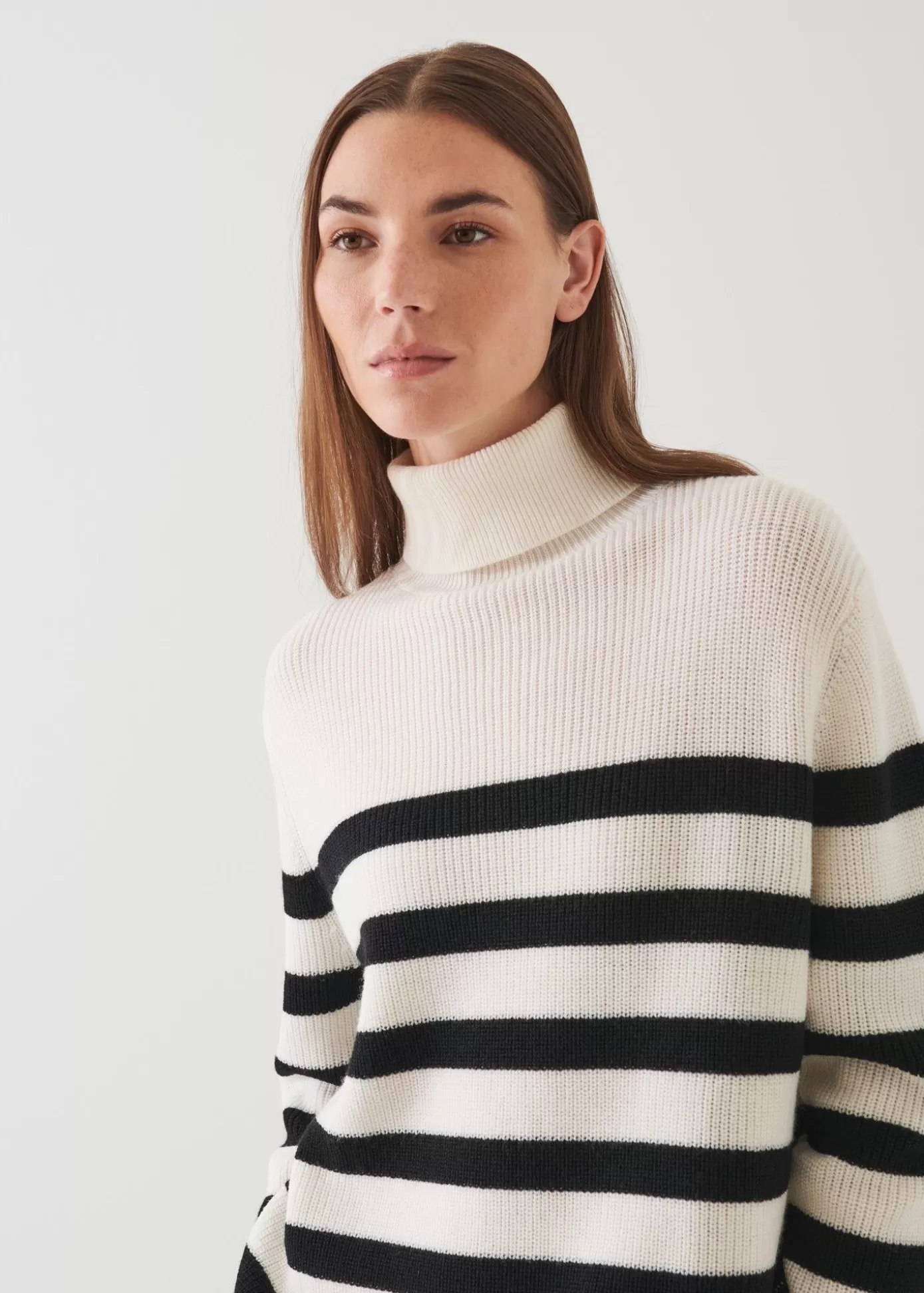 PATRICK ASSARAF Striped Boyfriend Turtleneck Shop