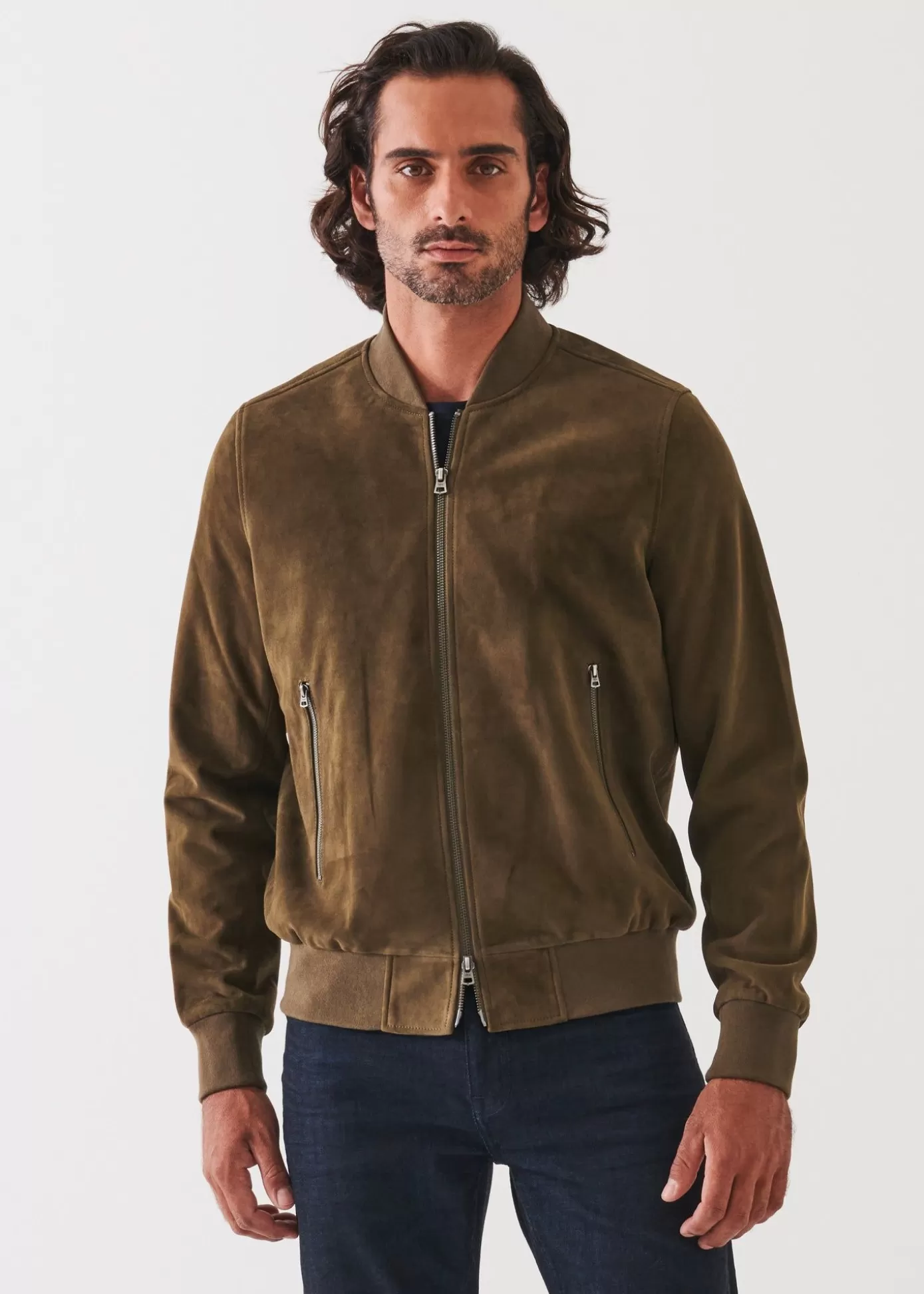 PATRICK ASSARAF Suede Zip Bomber Cheap