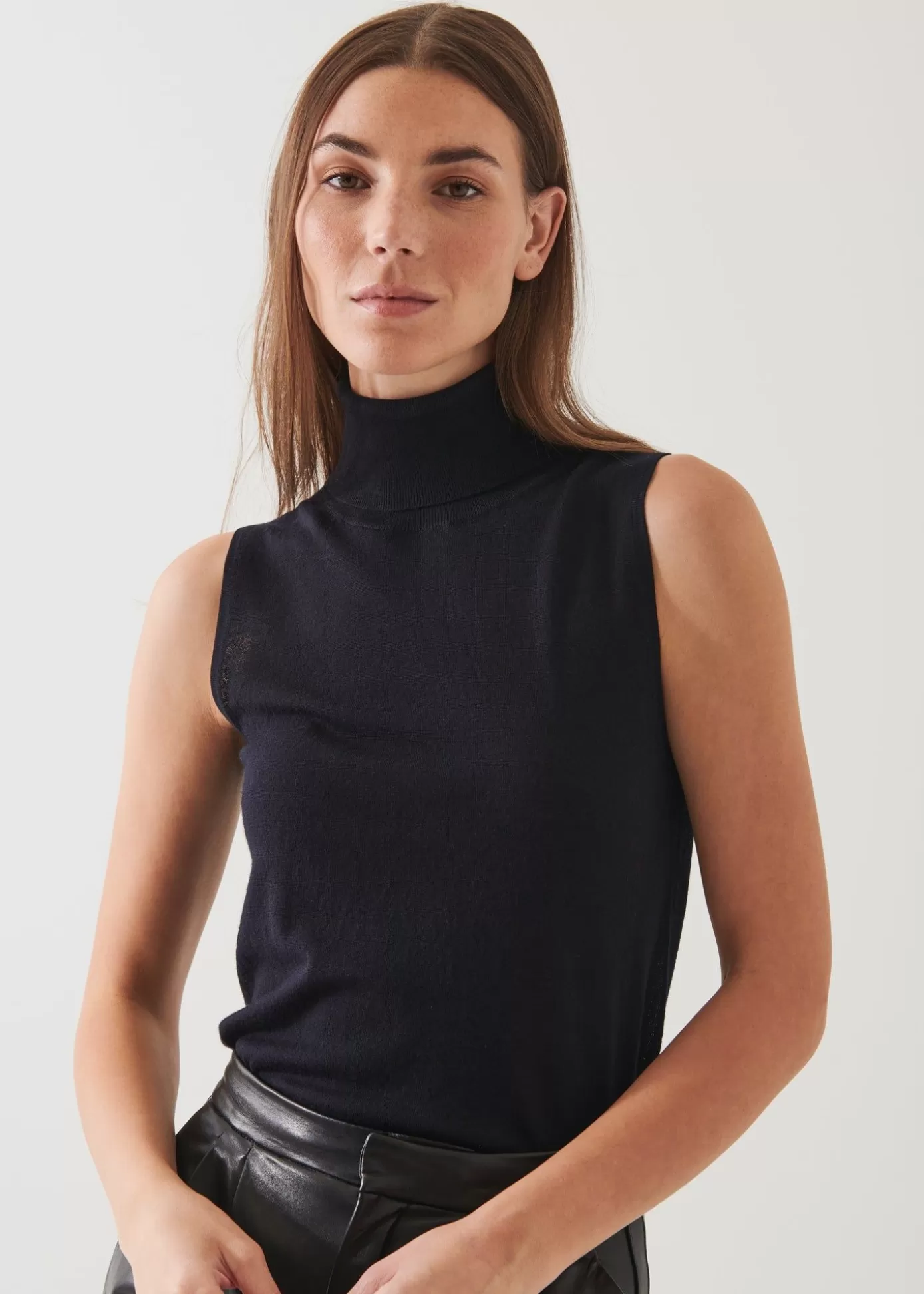 PATRICK ASSARAF Superfine Merino Sleeveless Turtleneck Best Sale