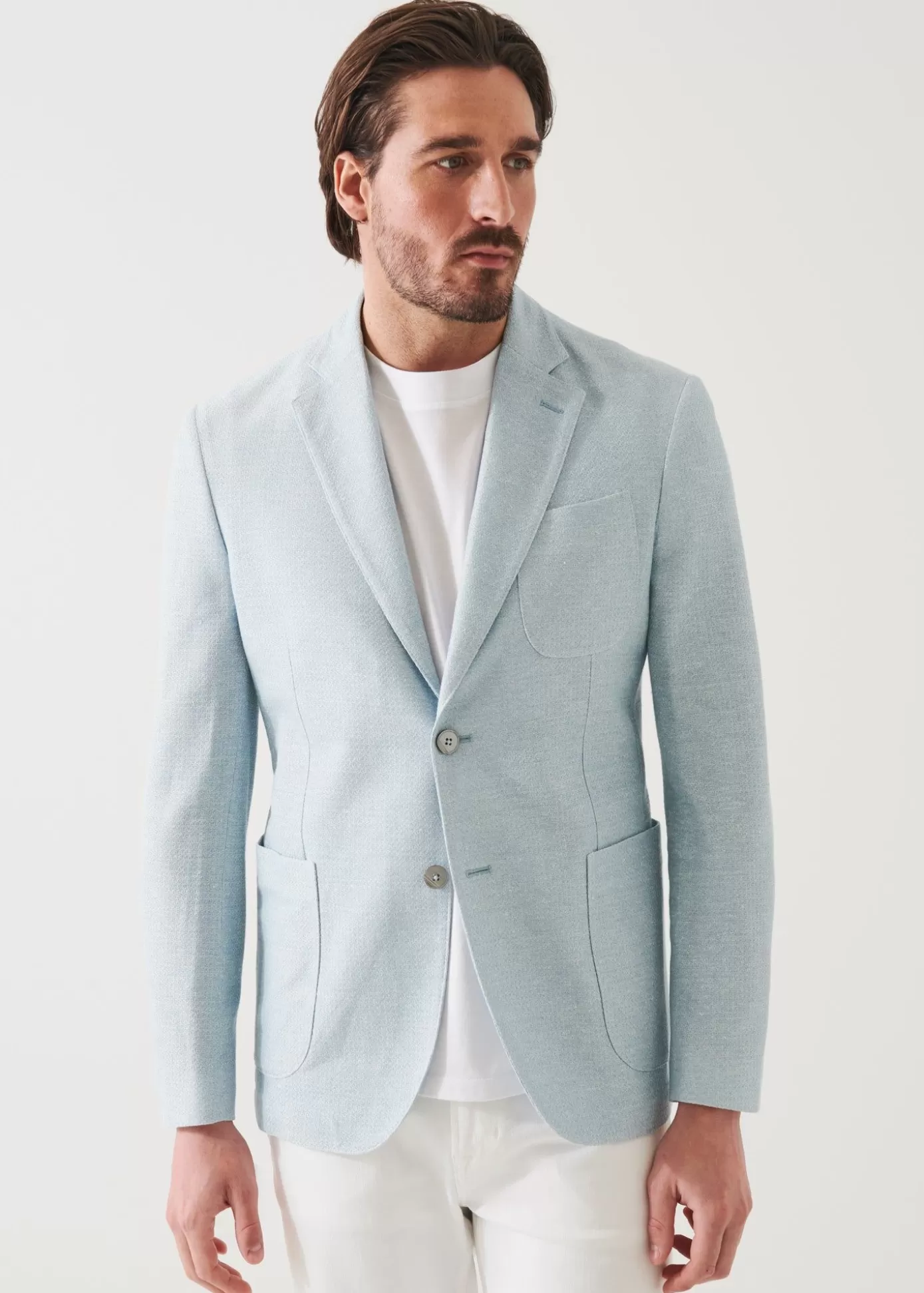 PATRICK ASSARAF Textured Cotton Linen Blend Blazer Flash Sale