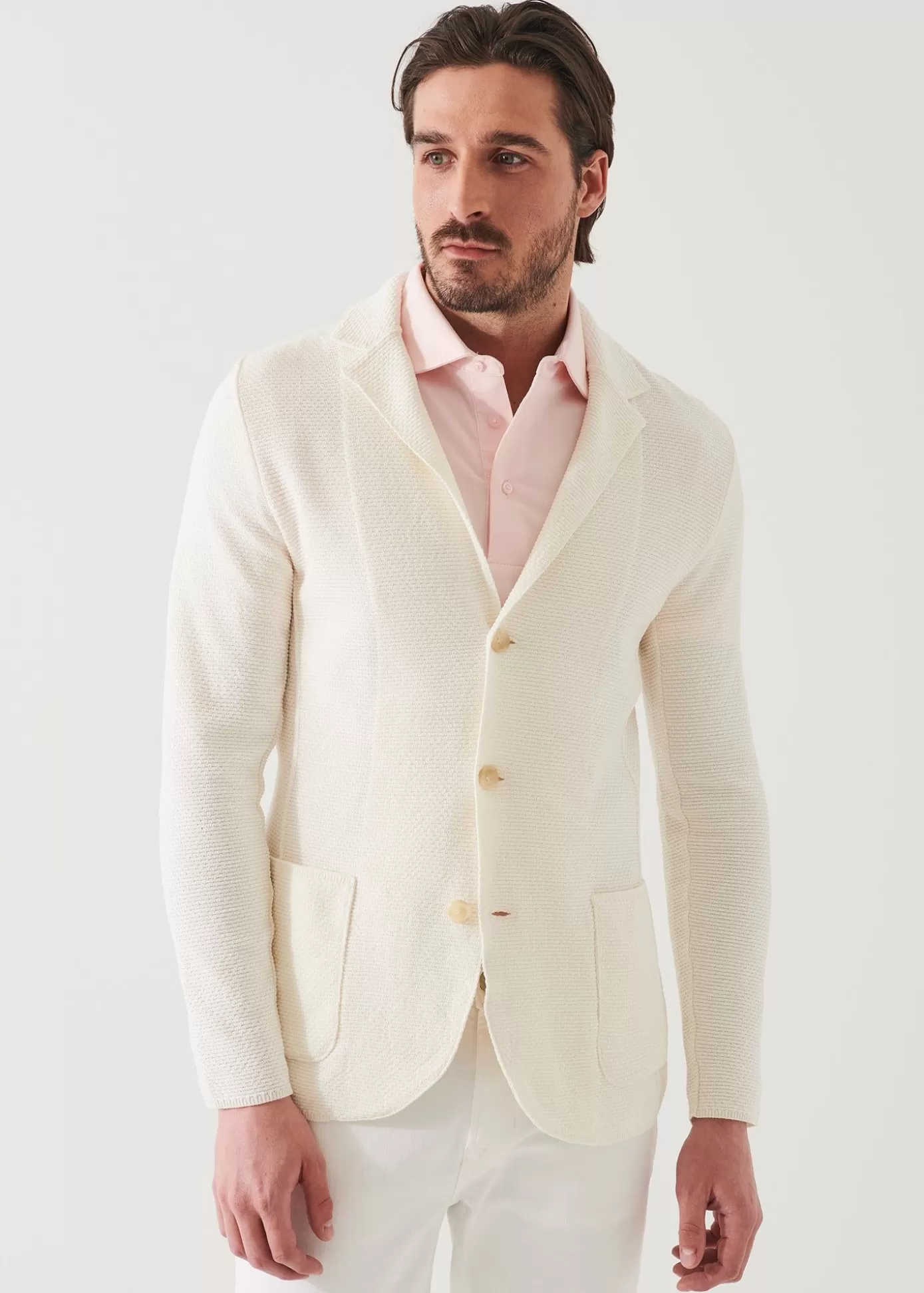 PATRICK ASSARAF Textured Stitch Cotton Blazer Online