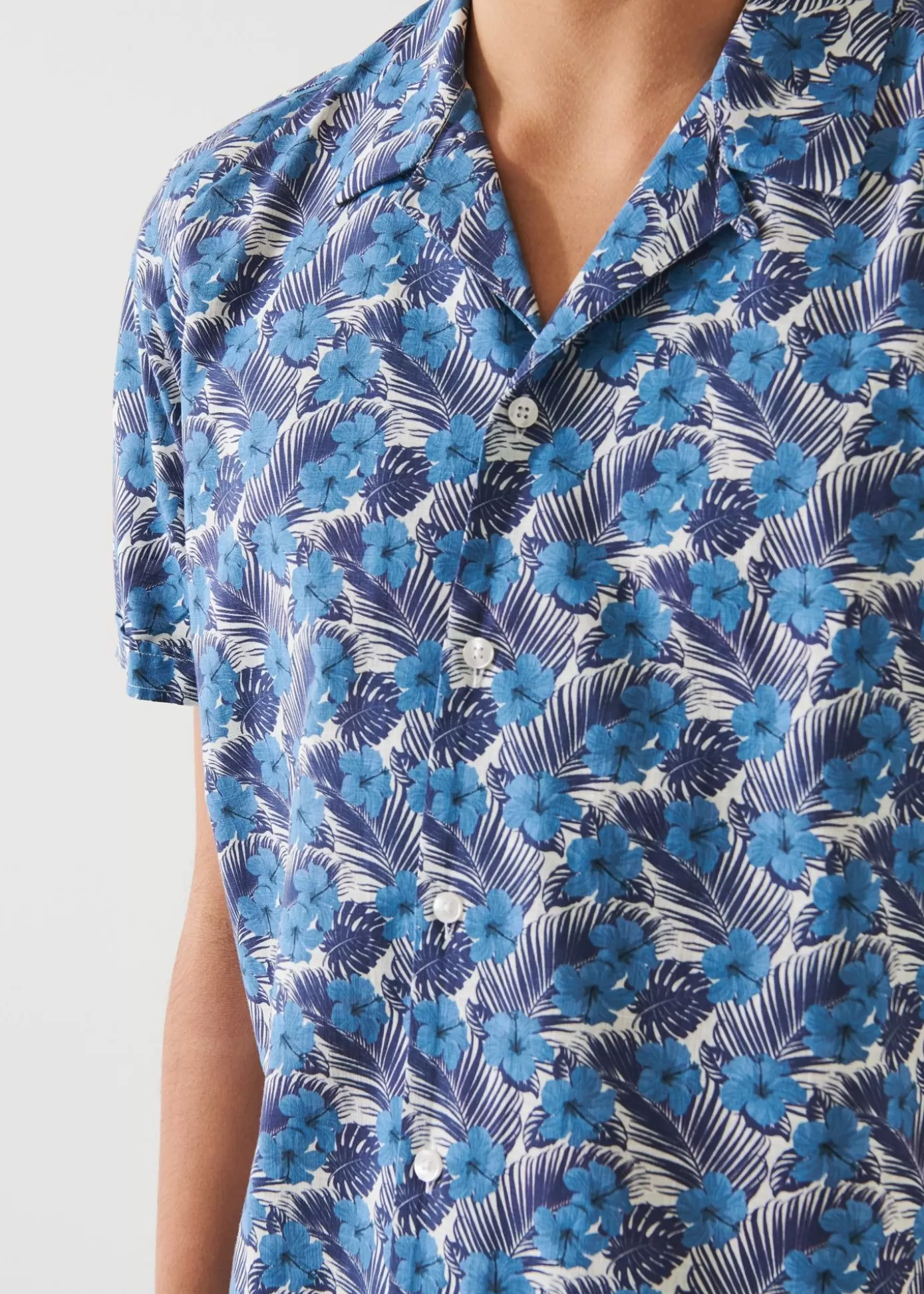 PATRICK ASSARAF Tropical Floral Print Cotton Shirt Sale