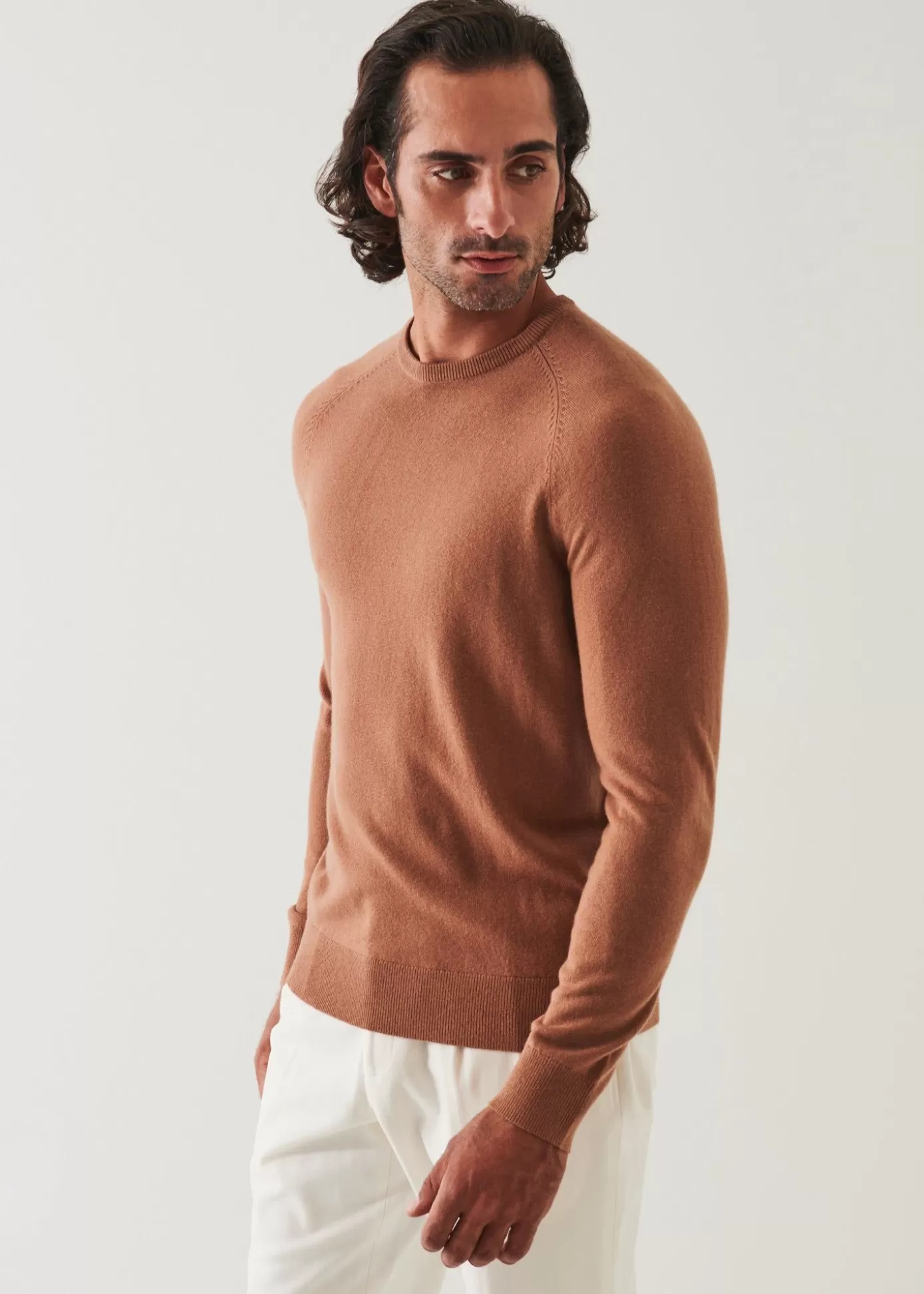 PATRICK ASSARAF Wool Cashmere Raglan Crewneck Clearance