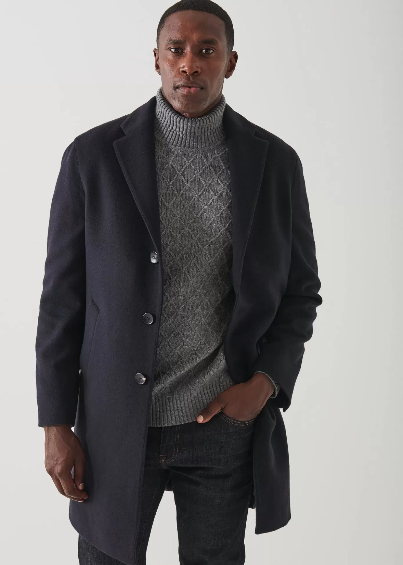 PATRICK ASSARAF Wool Overcoat Outlet