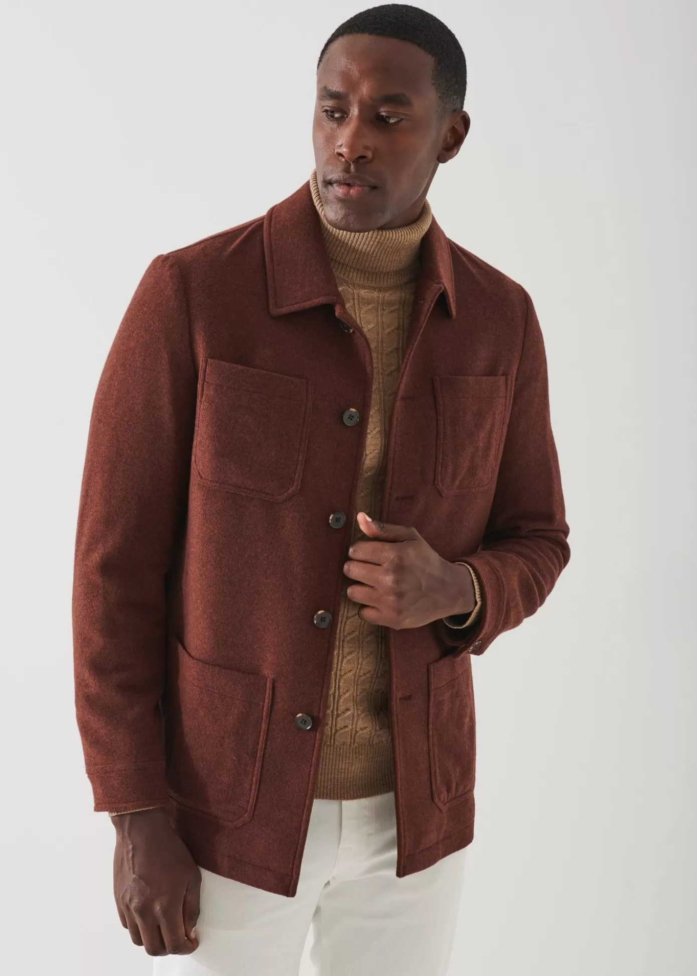 PATRICK ASSARAF Wool Patch Pocket Shirt Jacket Shop