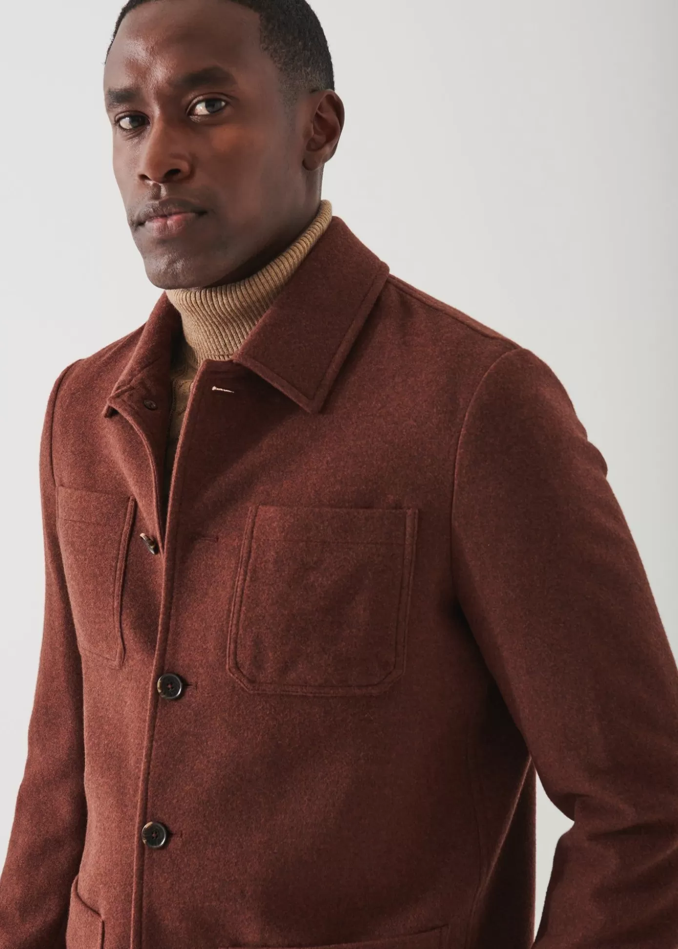 PATRICK ASSARAF Wool Patch Pocket Shirt Jacket Best Sale