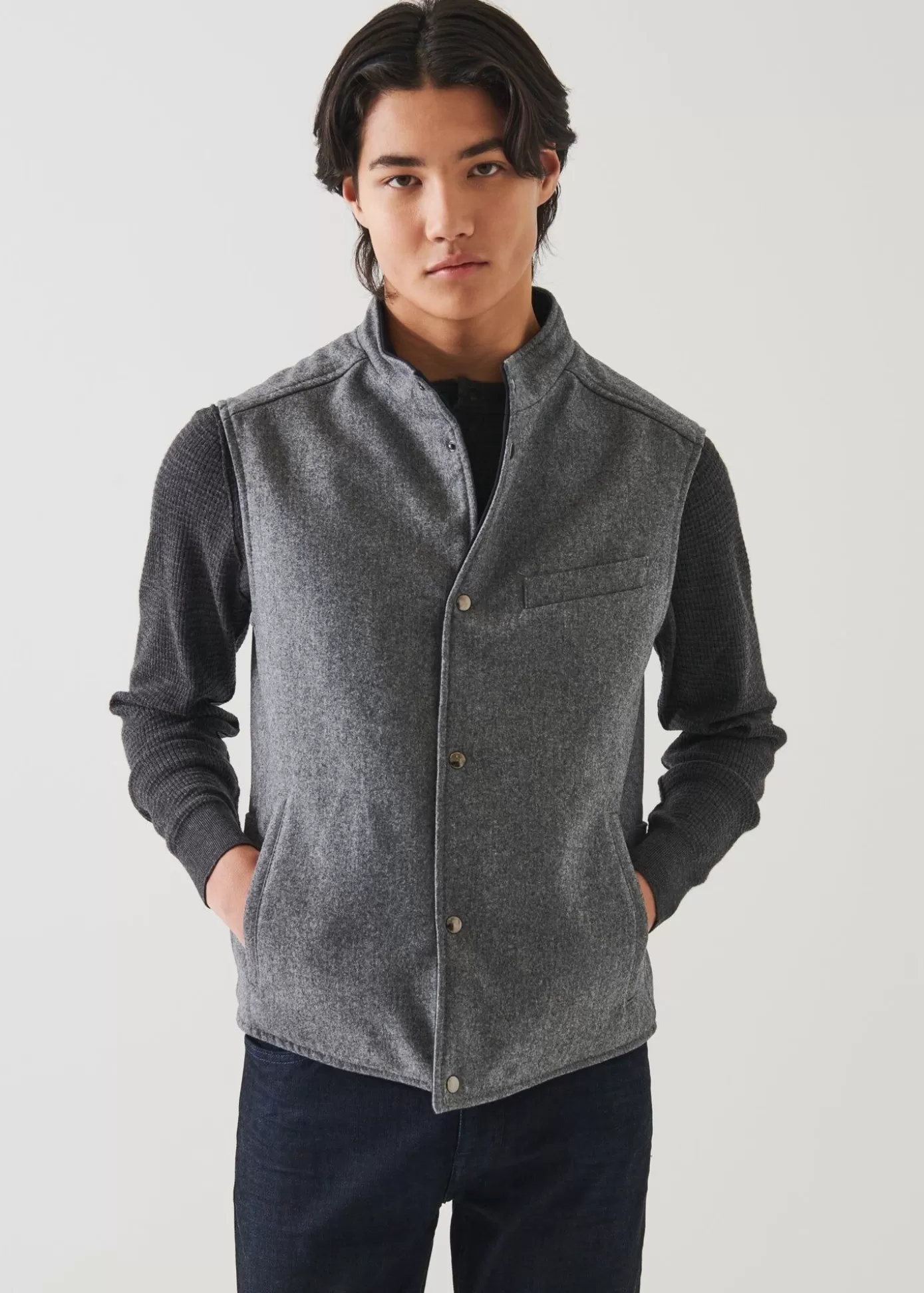 PATRICK ASSARAF Wool Reversible Vest Outlet