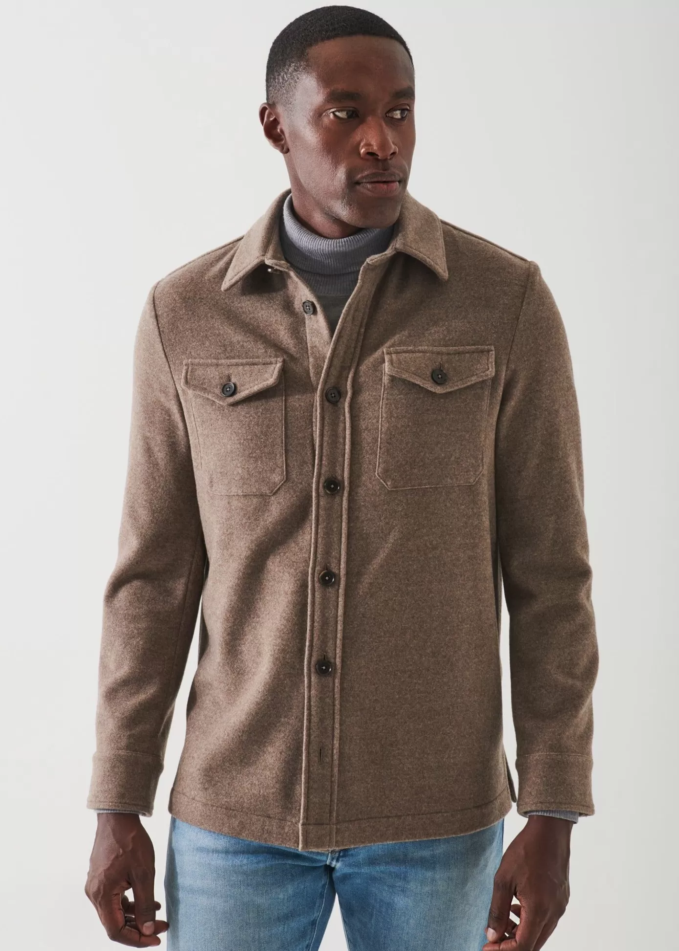 PATRICK ASSARAF Wool Shirt Jacket Best Sale