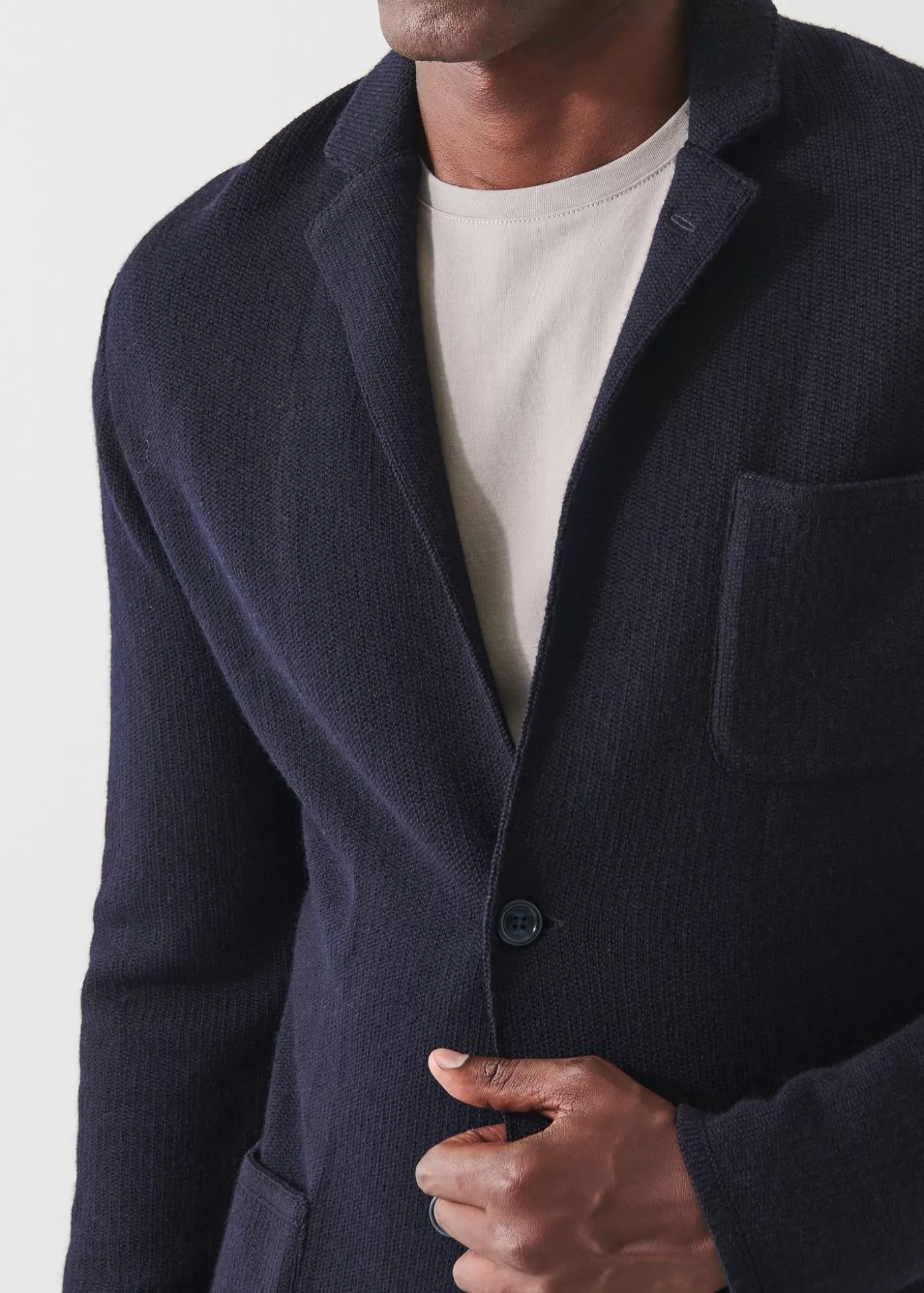 PATRICK ASSARAF Wool-Cashmere Blend Knit Blazer Store