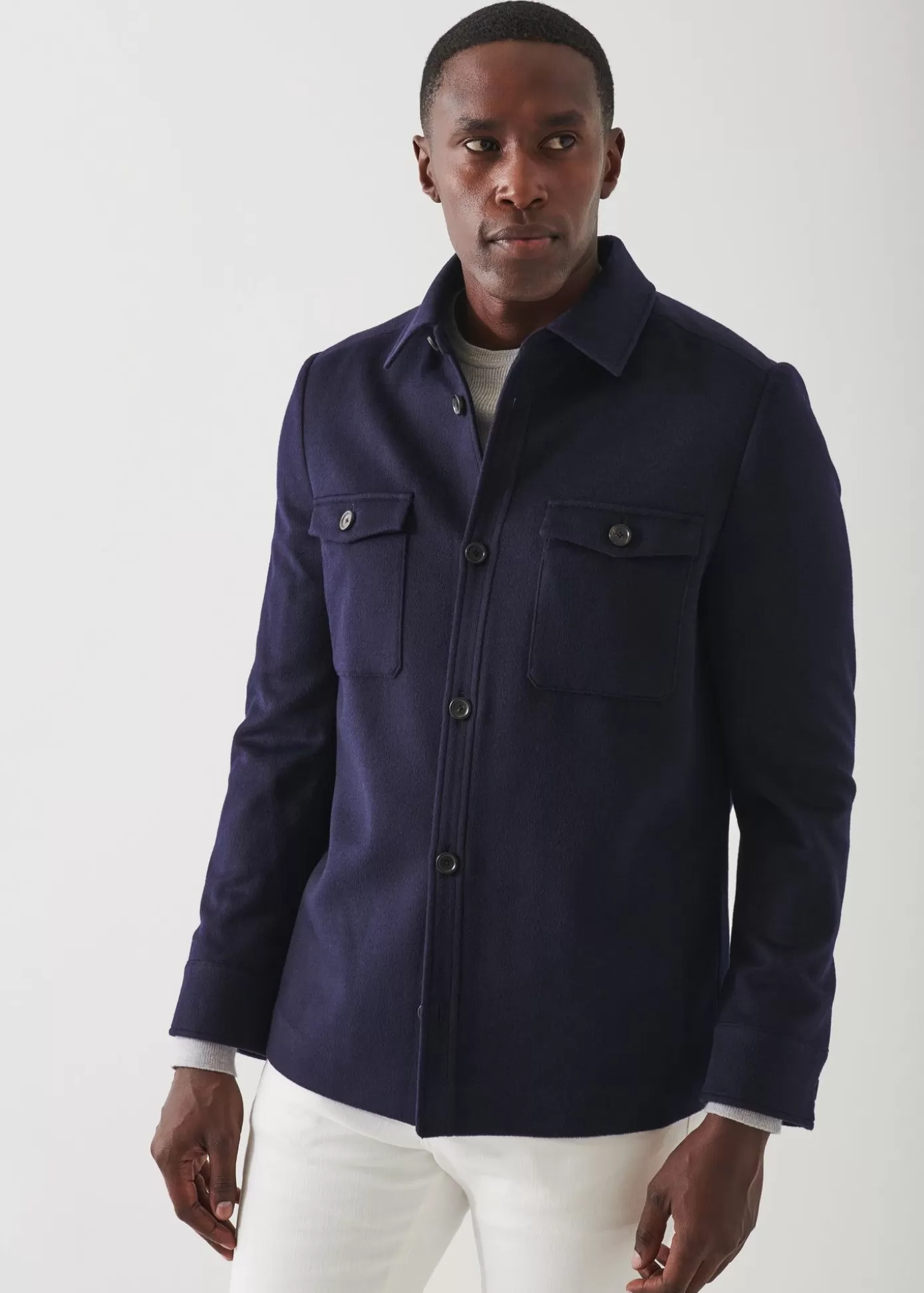 PATRICK ASSARAF Wool-Cashmere Shirt Jacket Best Sale