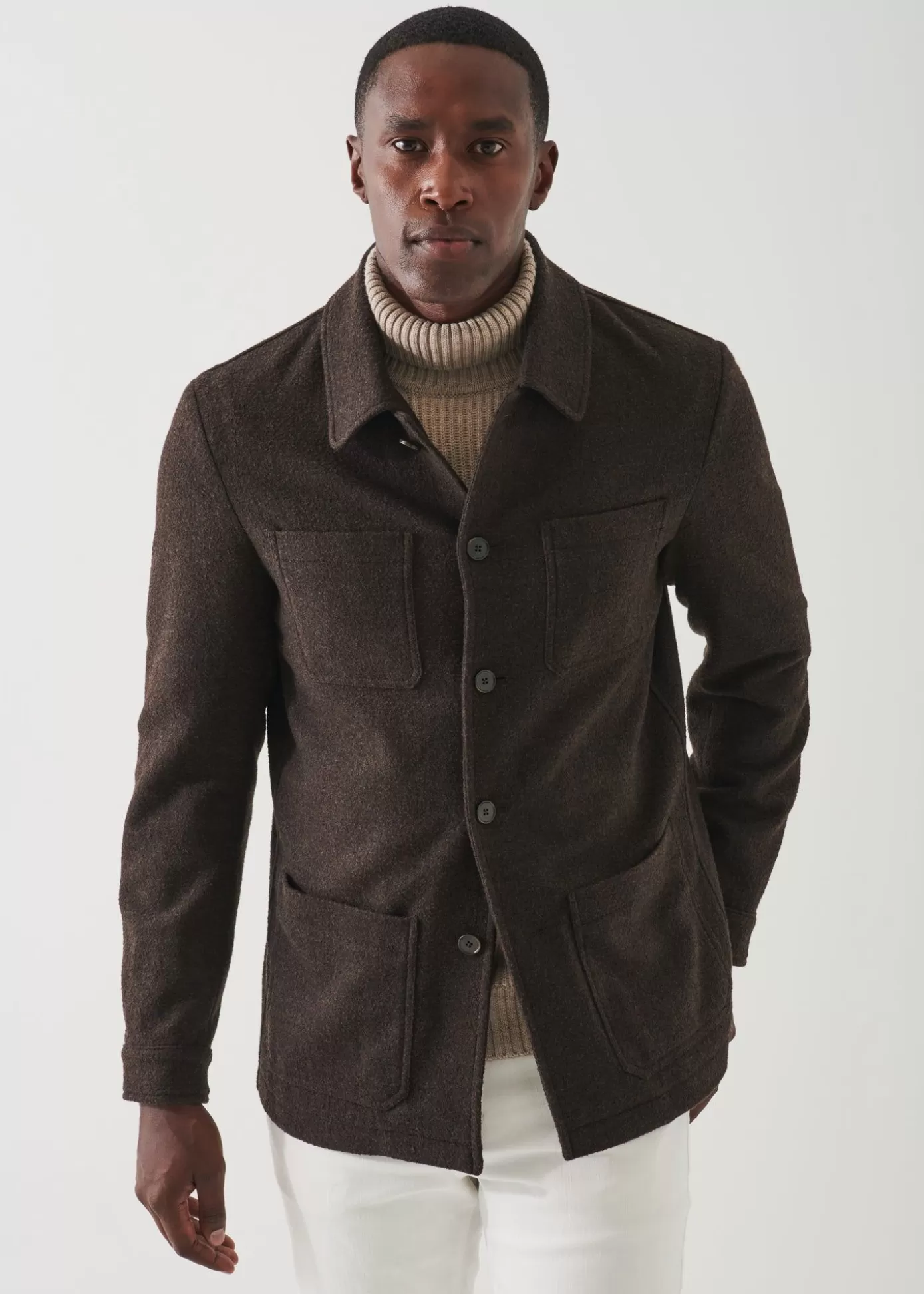 PATRICK ASSARAF Wool-Silk Blend Shirt Jacket Online