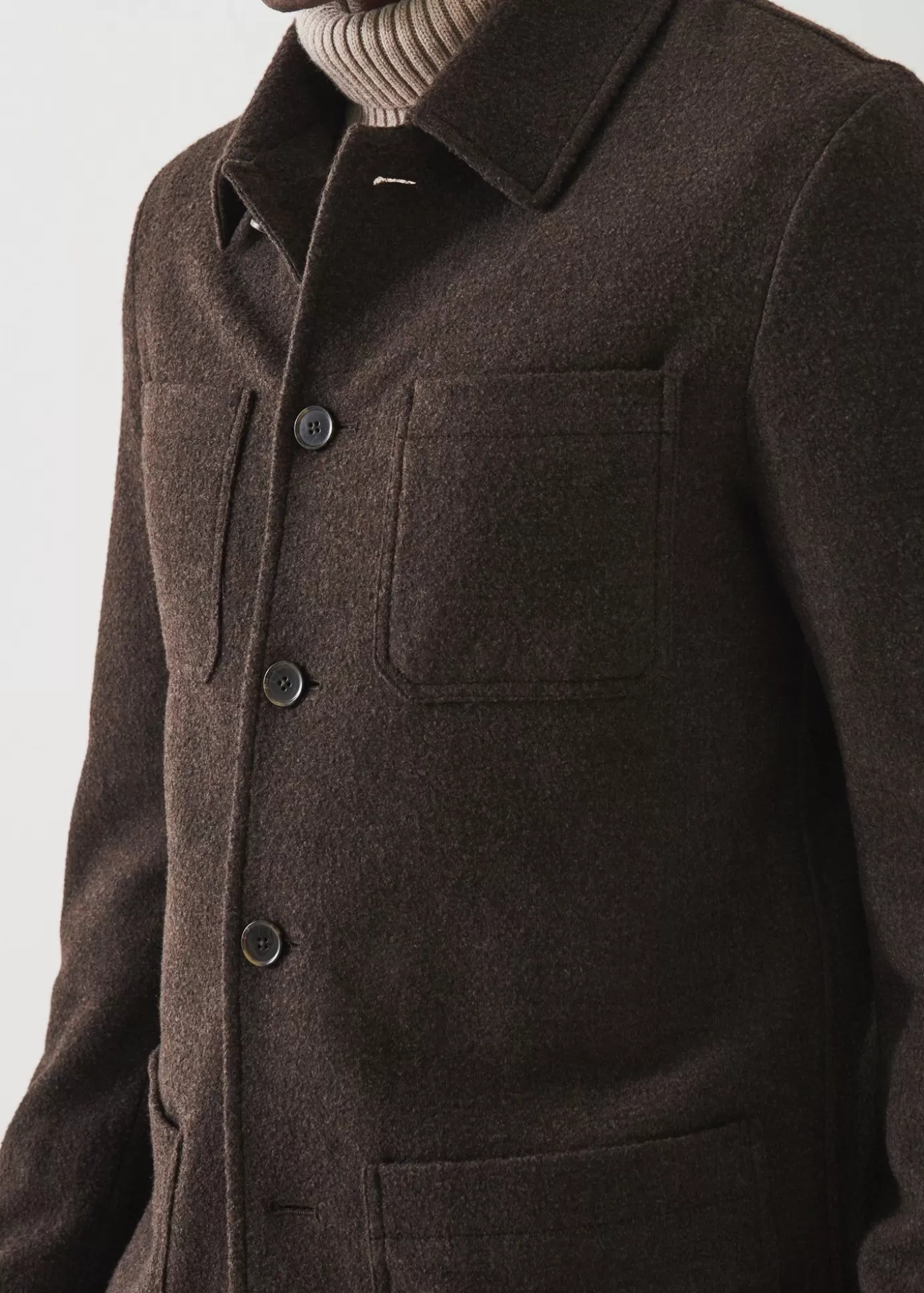 PATRICK ASSARAF Wool-Silk Blend Shirt Jacket Online