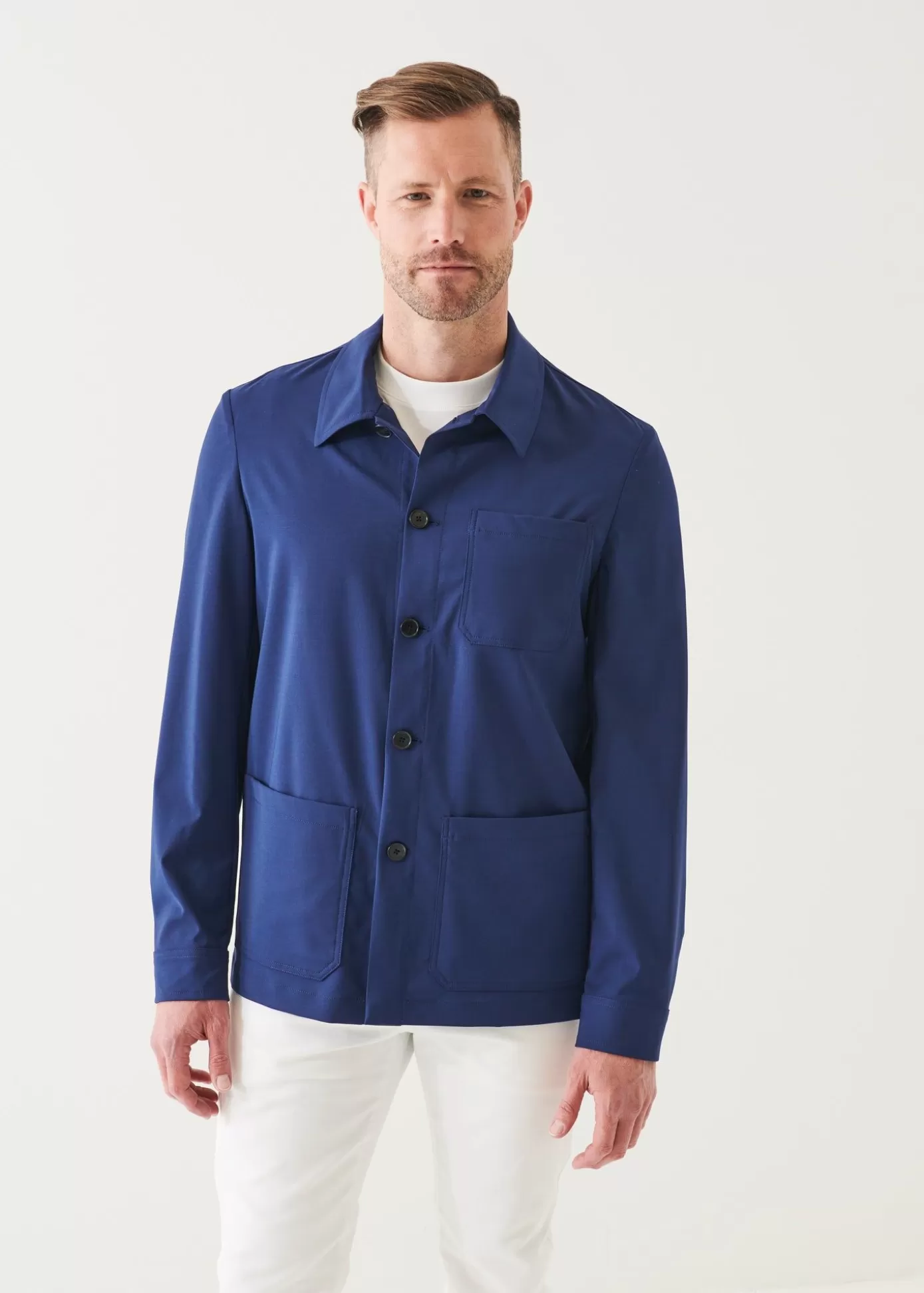 PATRICK ASSARAF Wool-Stretch Shirt Jacket Store