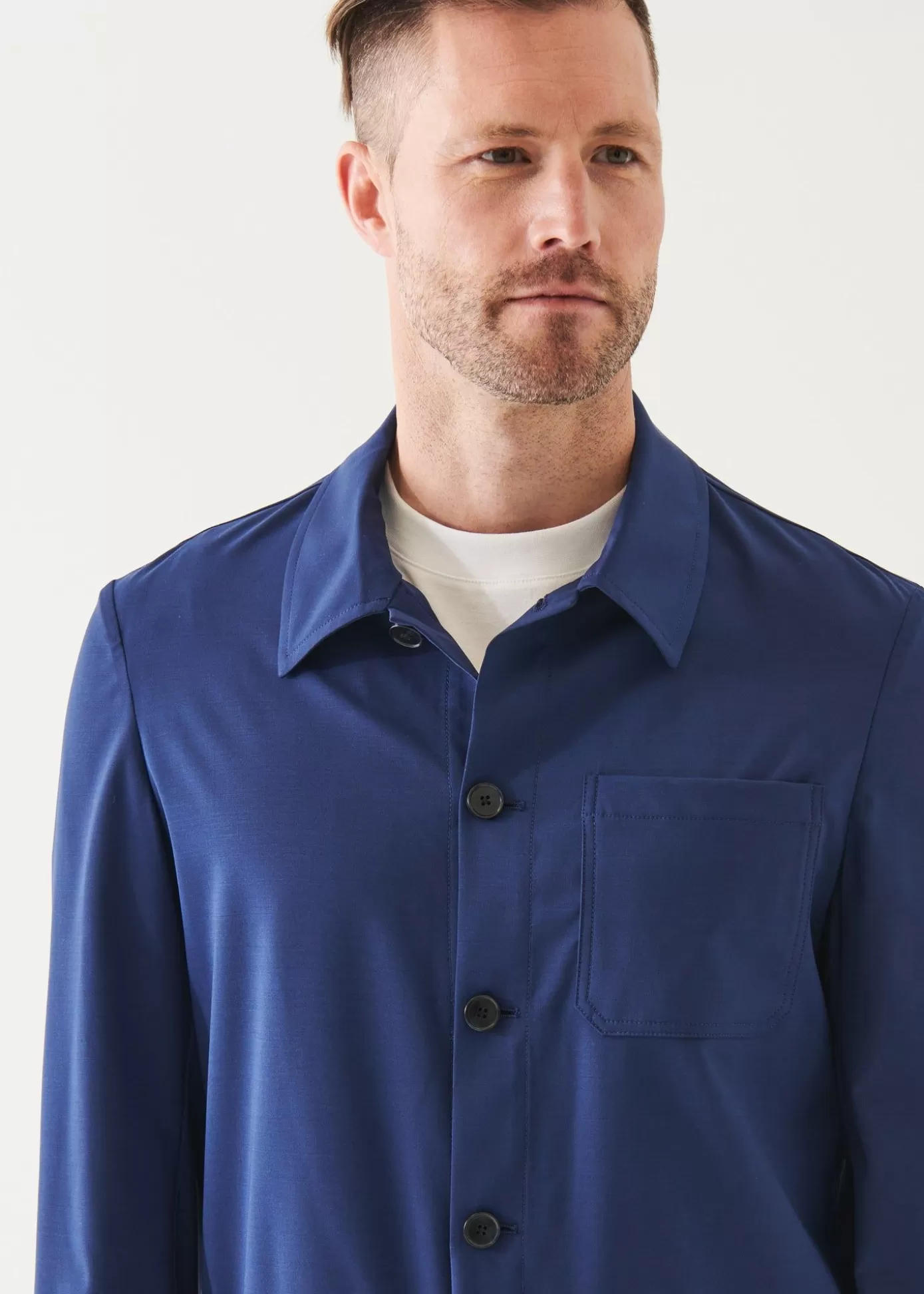 PATRICK ASSARAF Wool-Stretch Shirt Jacket Store